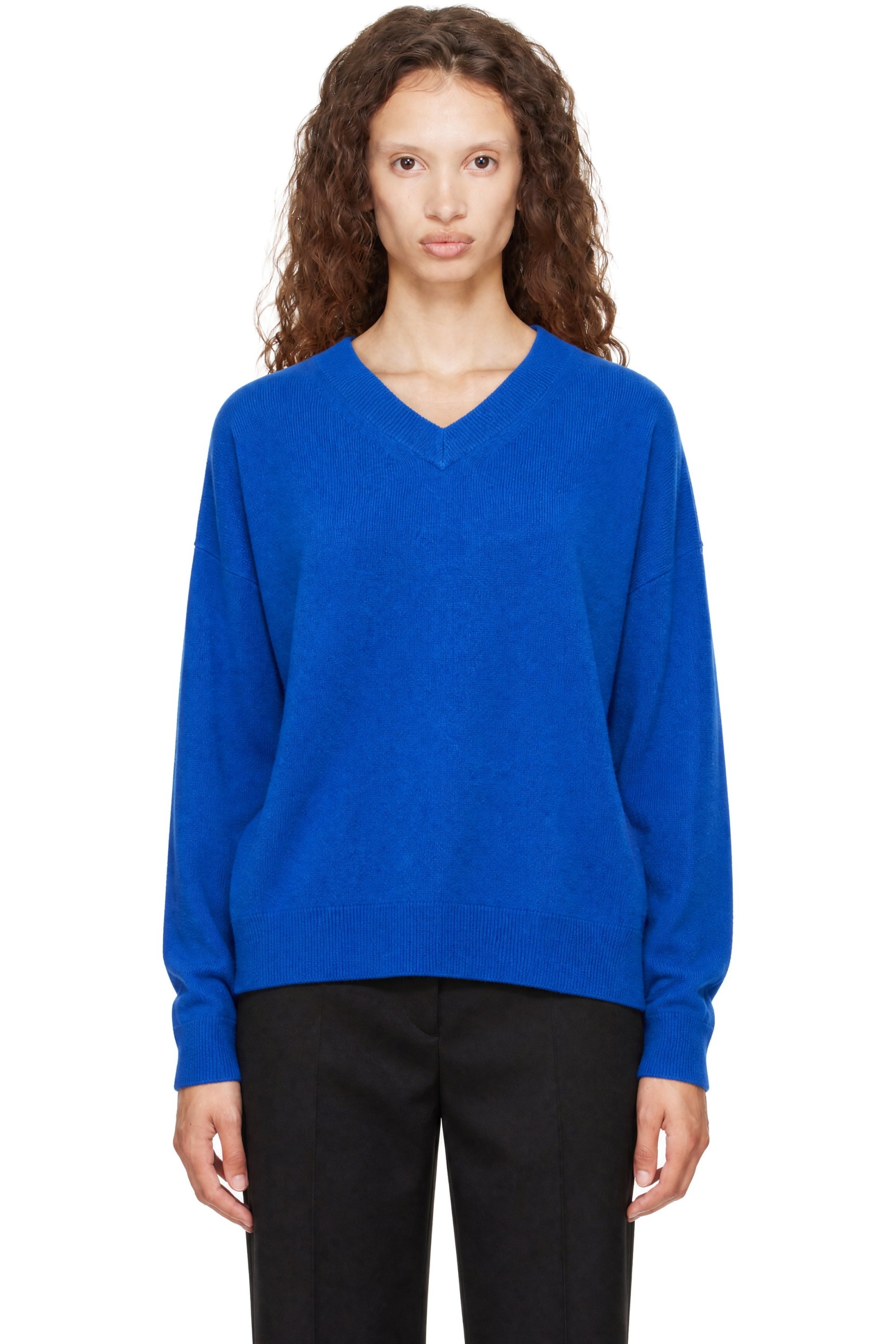 Staud - Pull Spencer bleu en cachemire