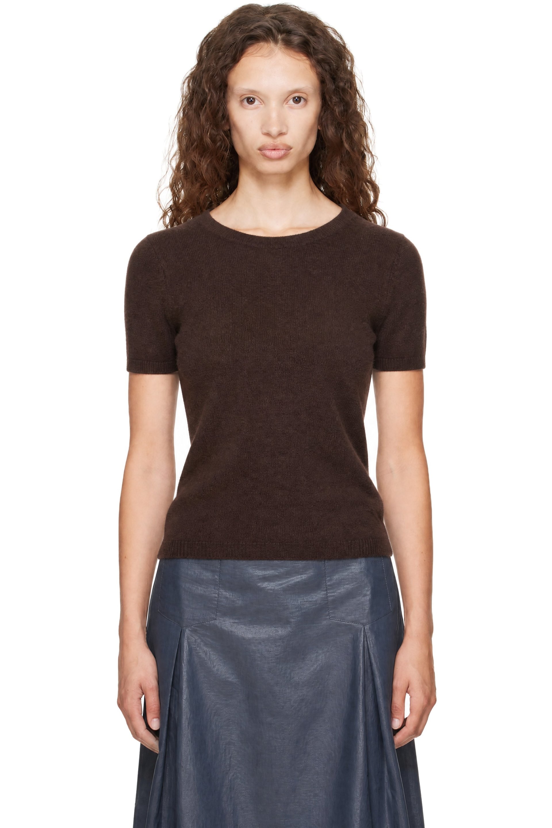 Staud - Brown Easy Cashmere T-shirt