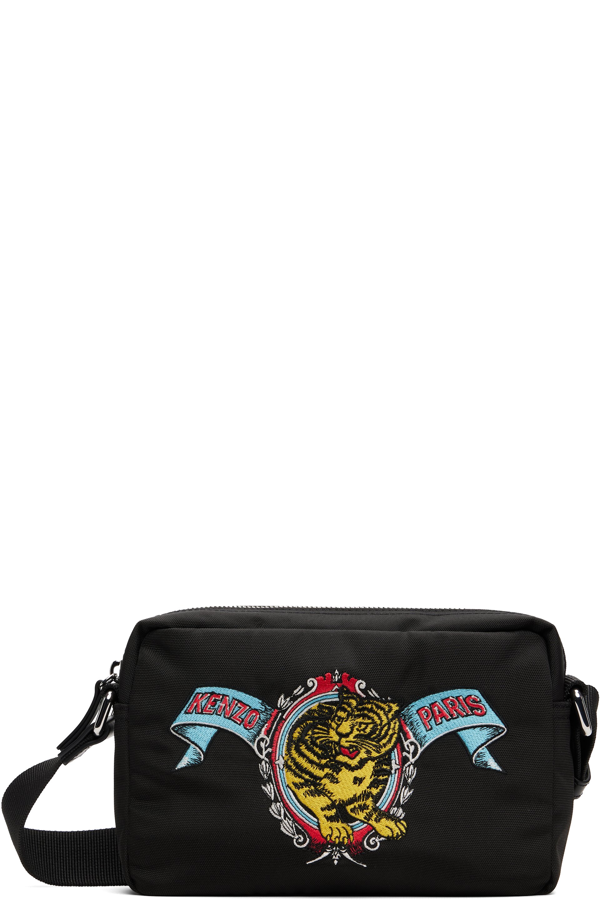 Kenzo - Sac à bandoulière noir à broderie Jumping Tiger