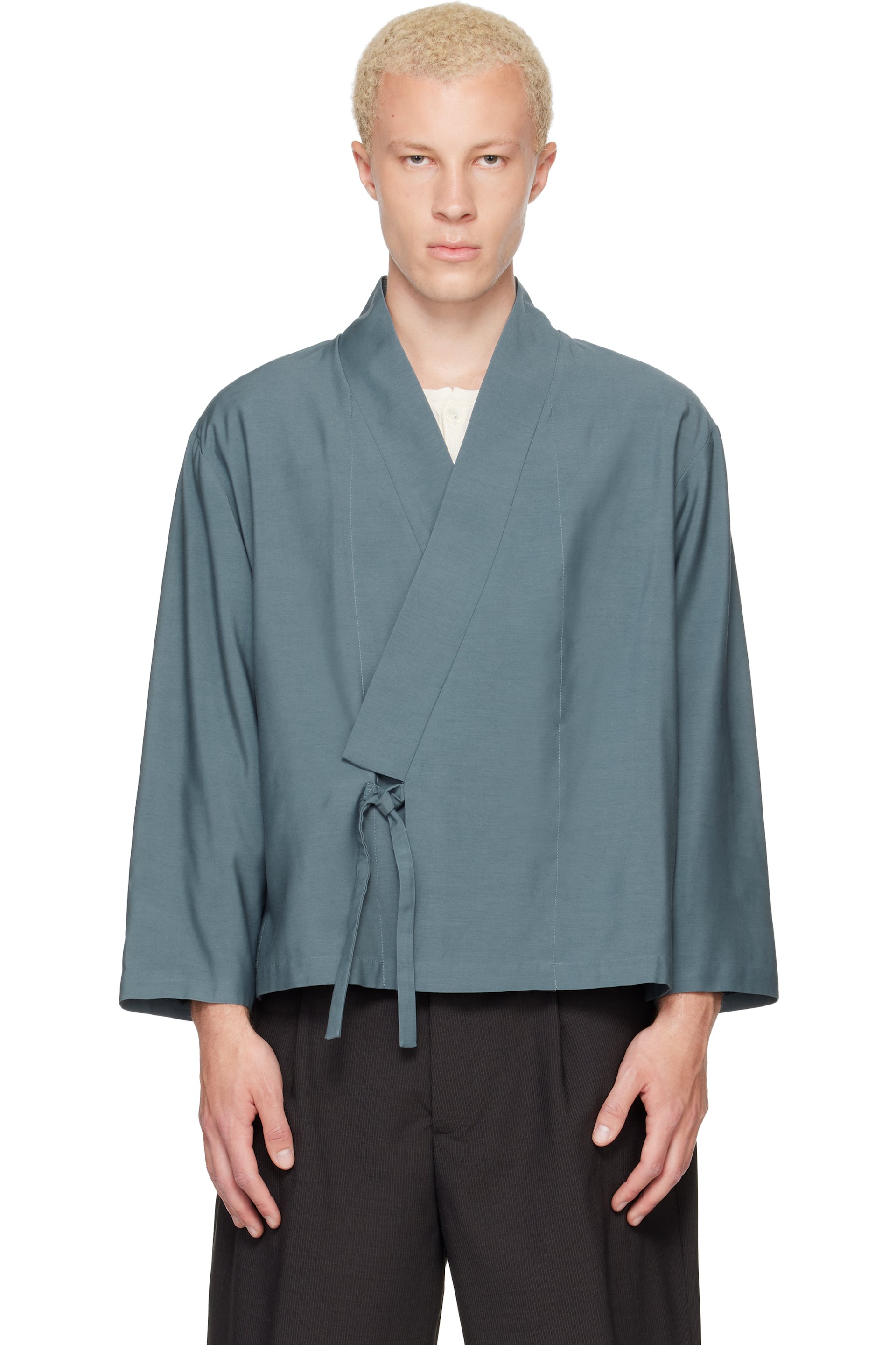 Kenzo - Navy Kenzo Paris Viscose & Wool Kimono Jacket