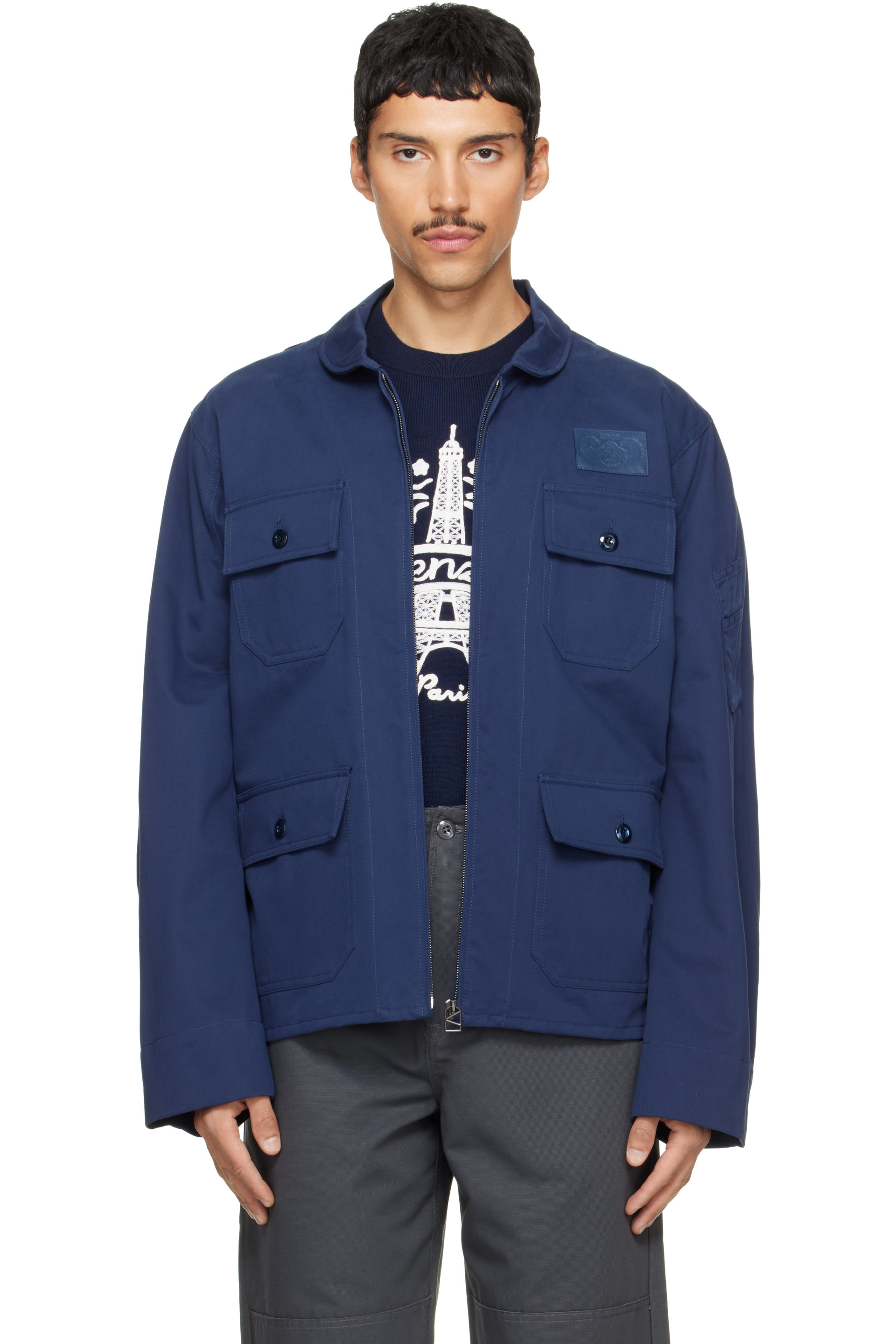 Kenzo - Navy Kenzo Paris 'KENZO Flying Boke' Jacket