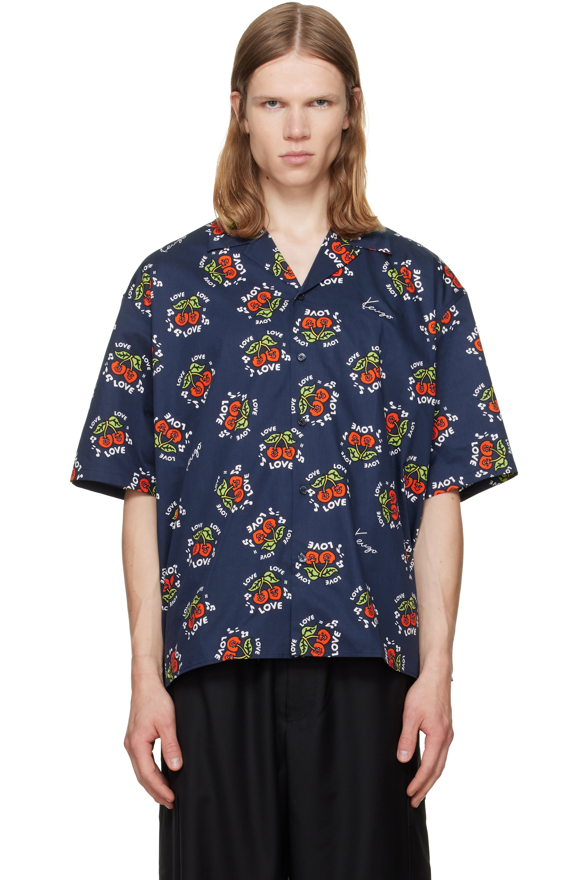 Kenzo - Navy Kenzo Paris 'KENZO Loves' Short Sleeve Shirt