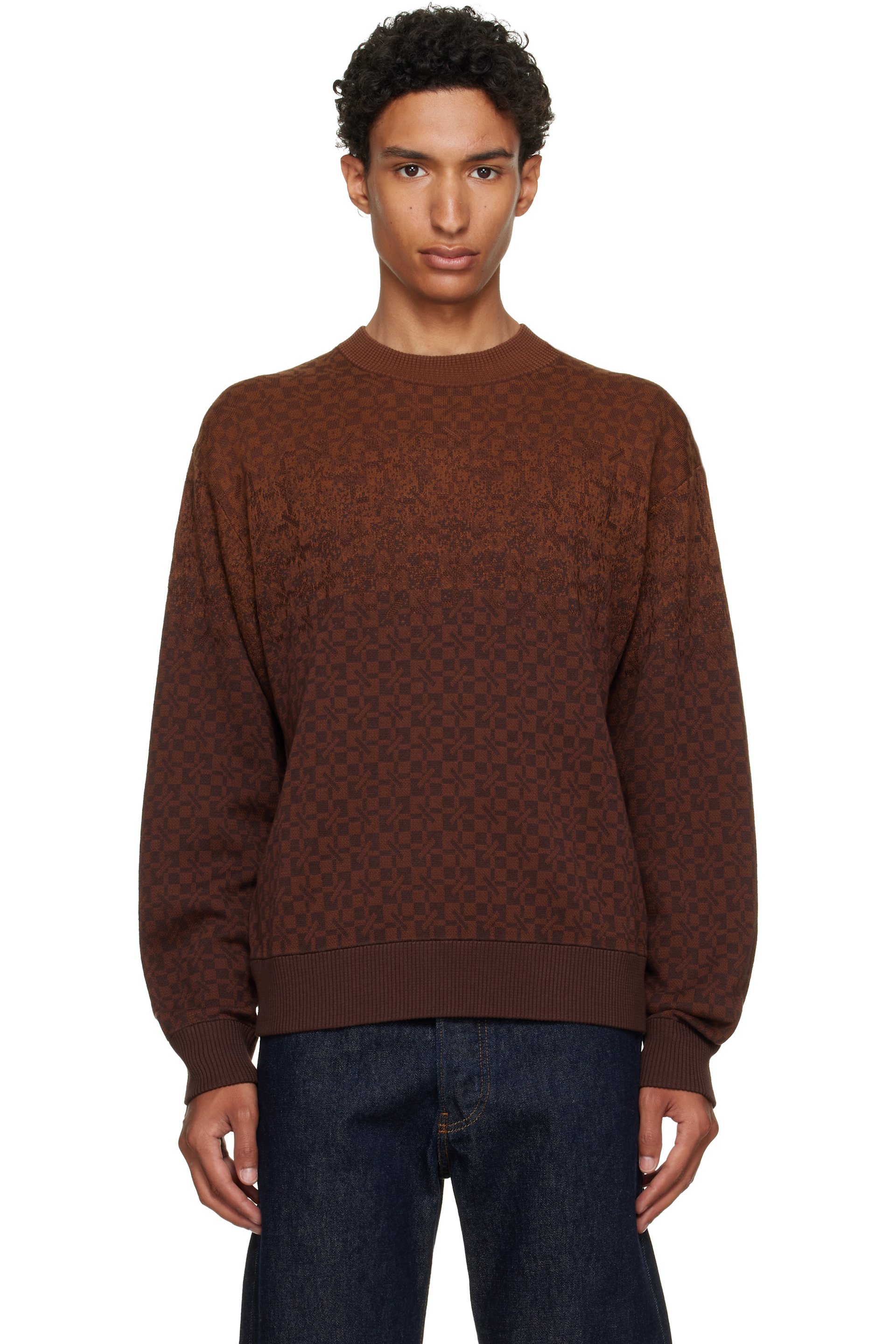 Kenzo - Brown Kenzo Paris 'Kenzogram' Cotton Sweater