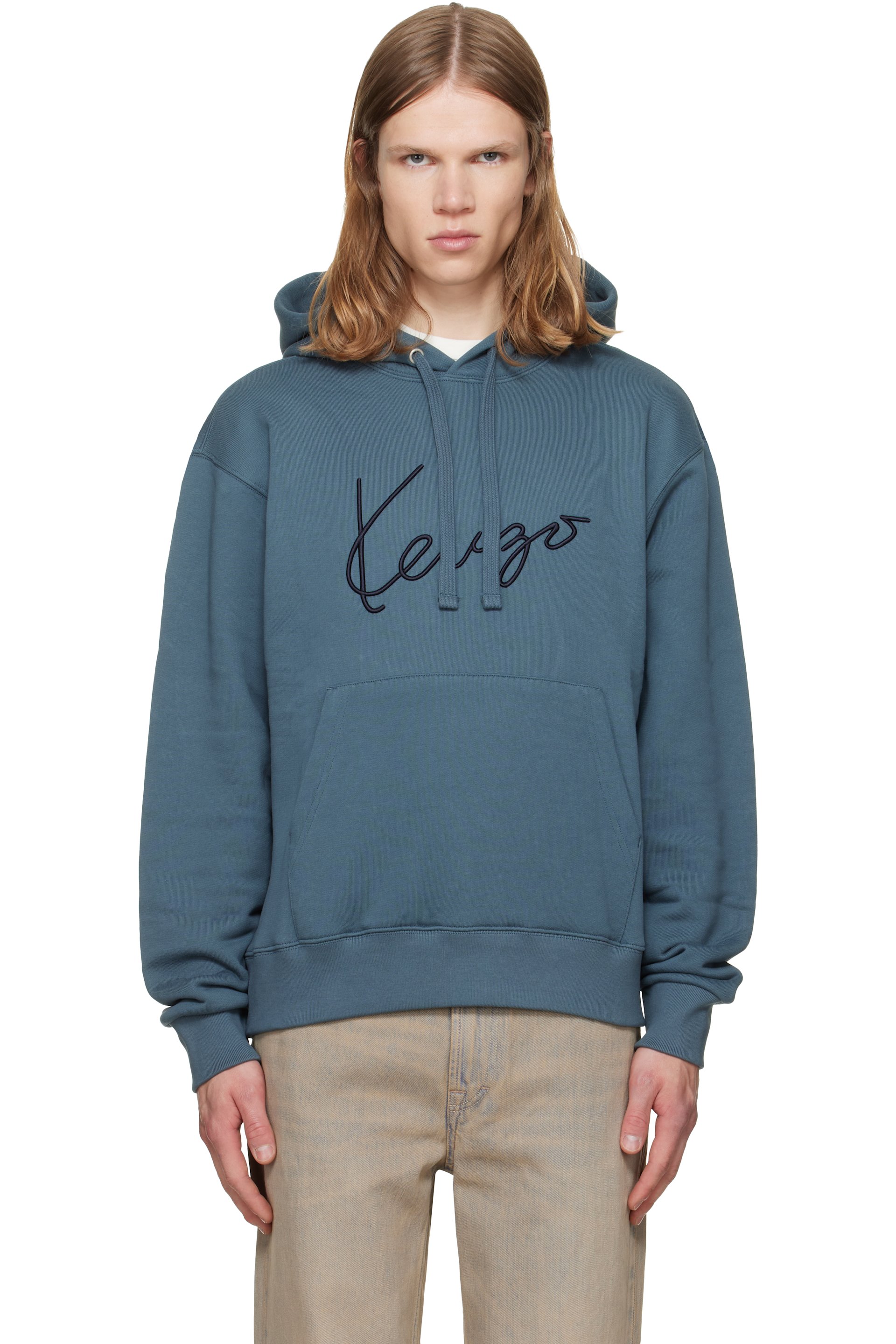 Kenzo - Blue Kenzo Paris 'KENZO Signature' Hoodie