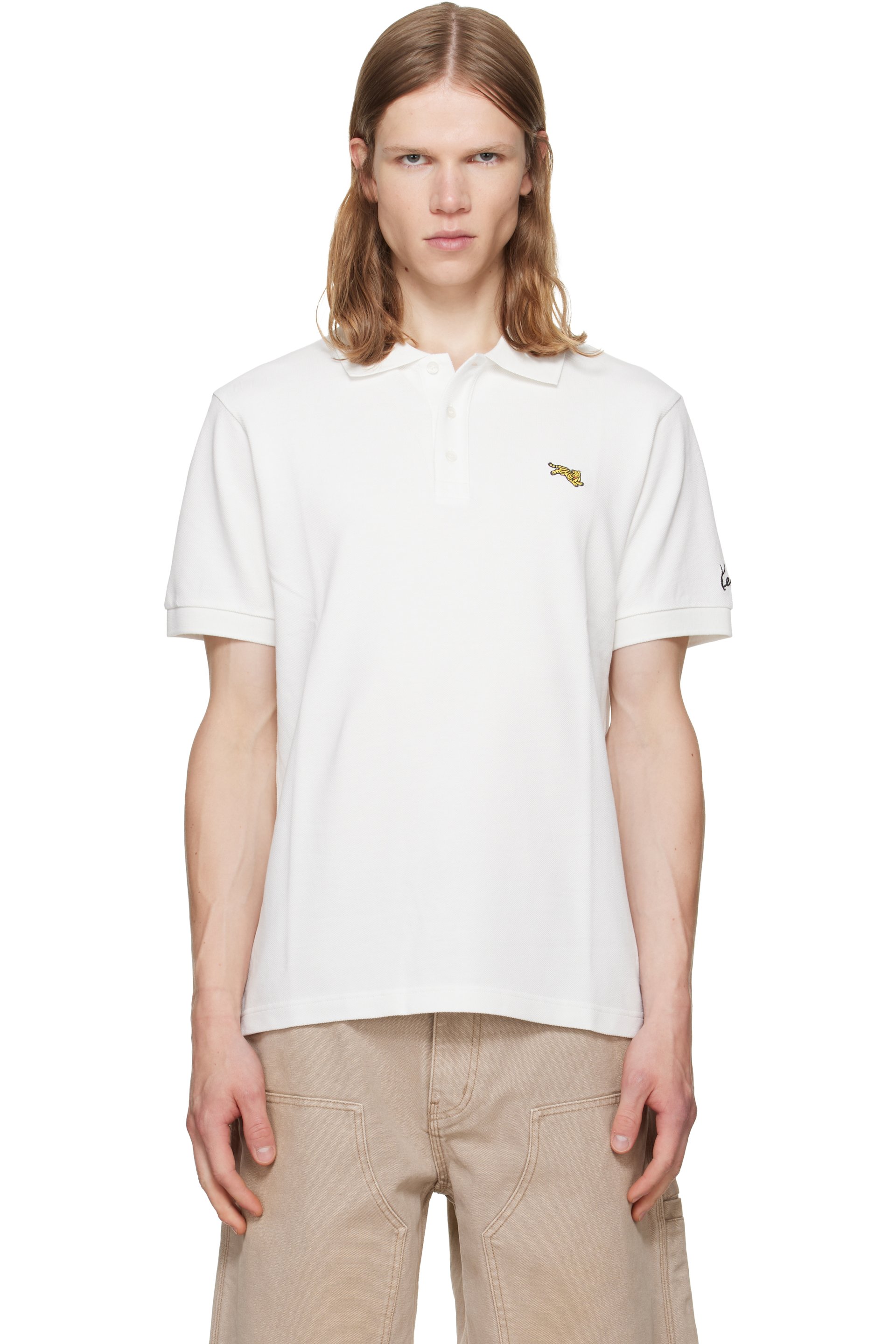 Kenzo - White Kenzo Paris 'KENZO Jumping Tiger' Slim Polo