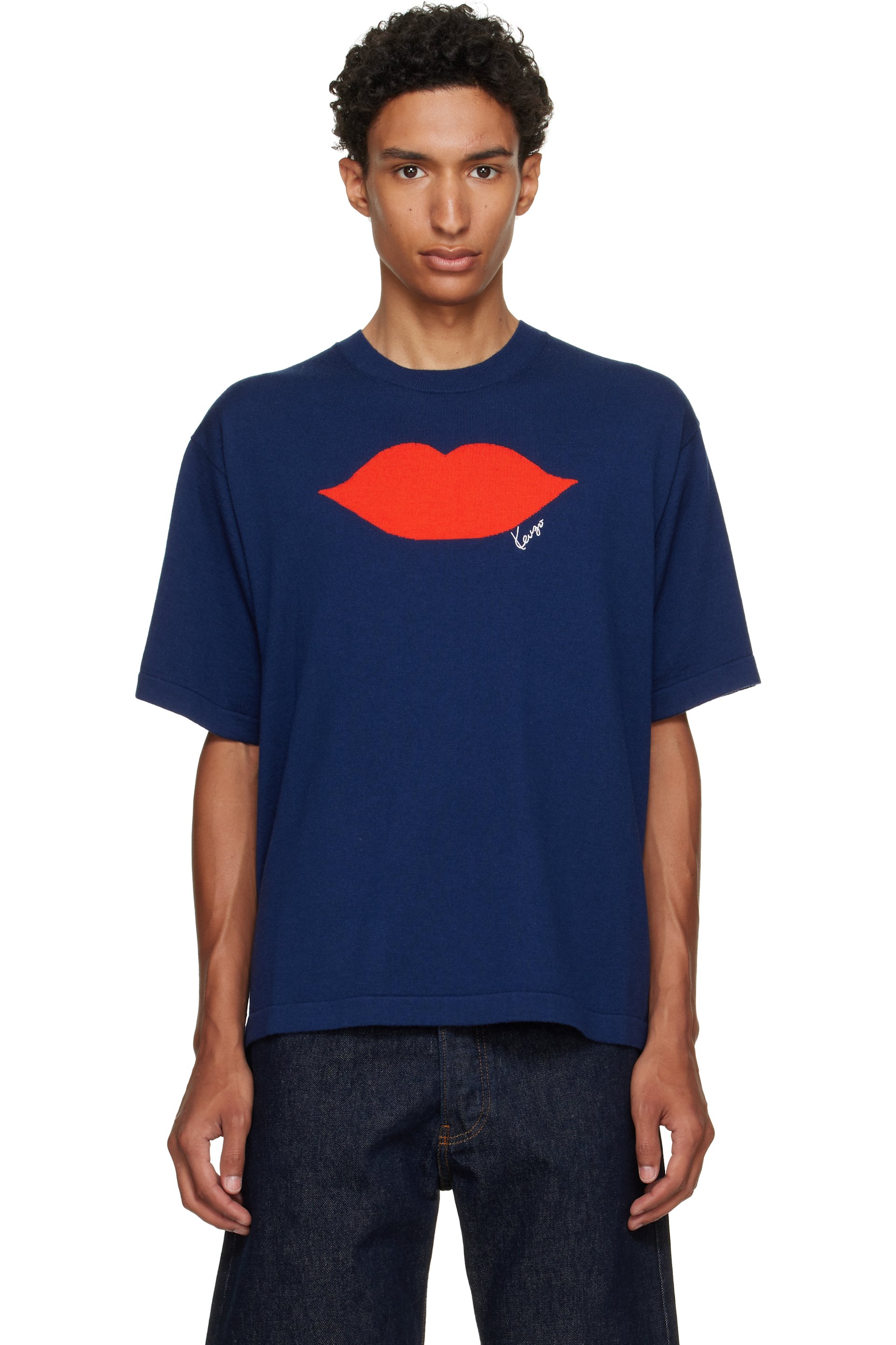 Kenzo - Navy Kenzo Paris 'KENZO Loves' Knitted T-shirt