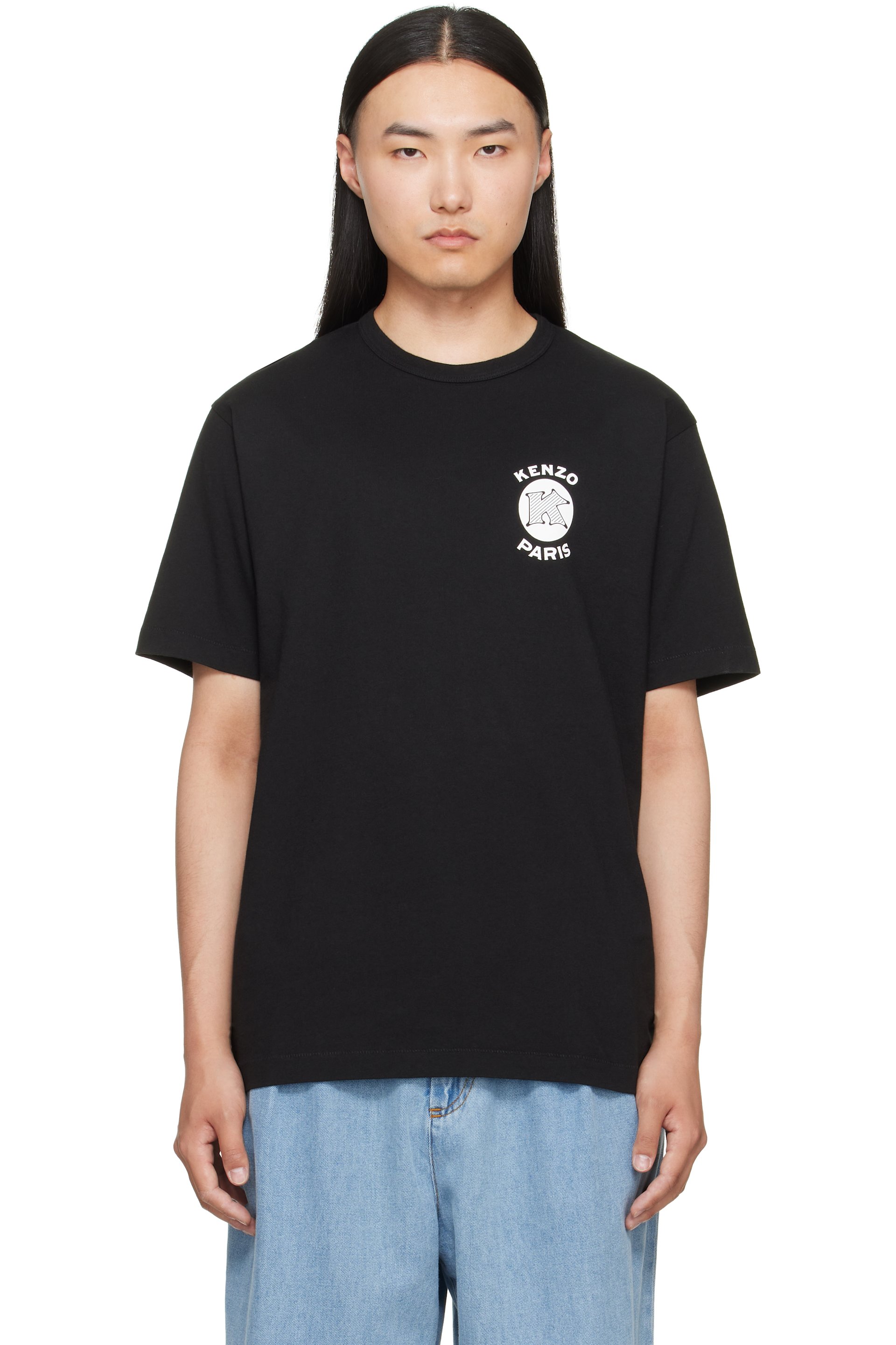 Kenzo - Black Kenzo Paris Cotton 'KENZO Paris Emblem' T-shirt