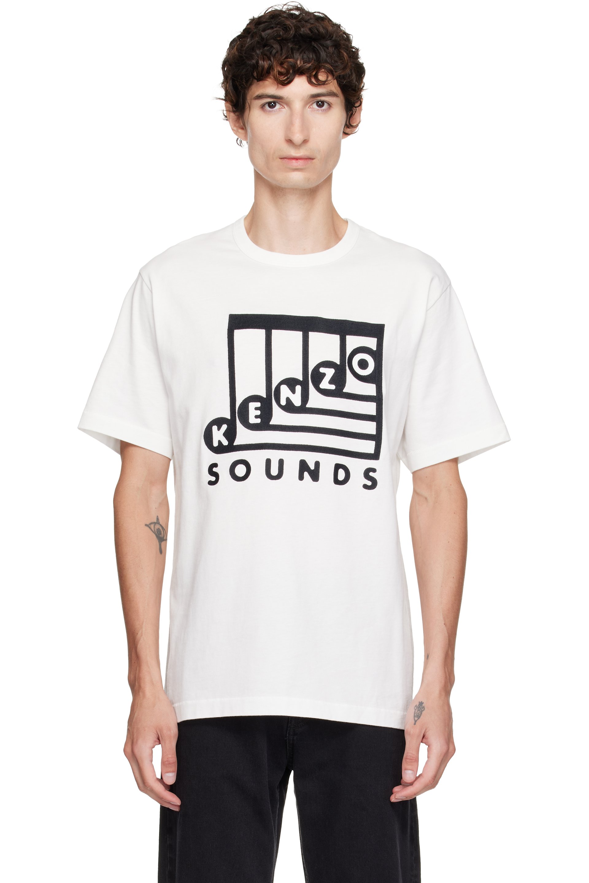 Kenzo - Off-White Kenzo 'KENZO Sounds' Embroidered T-shirt