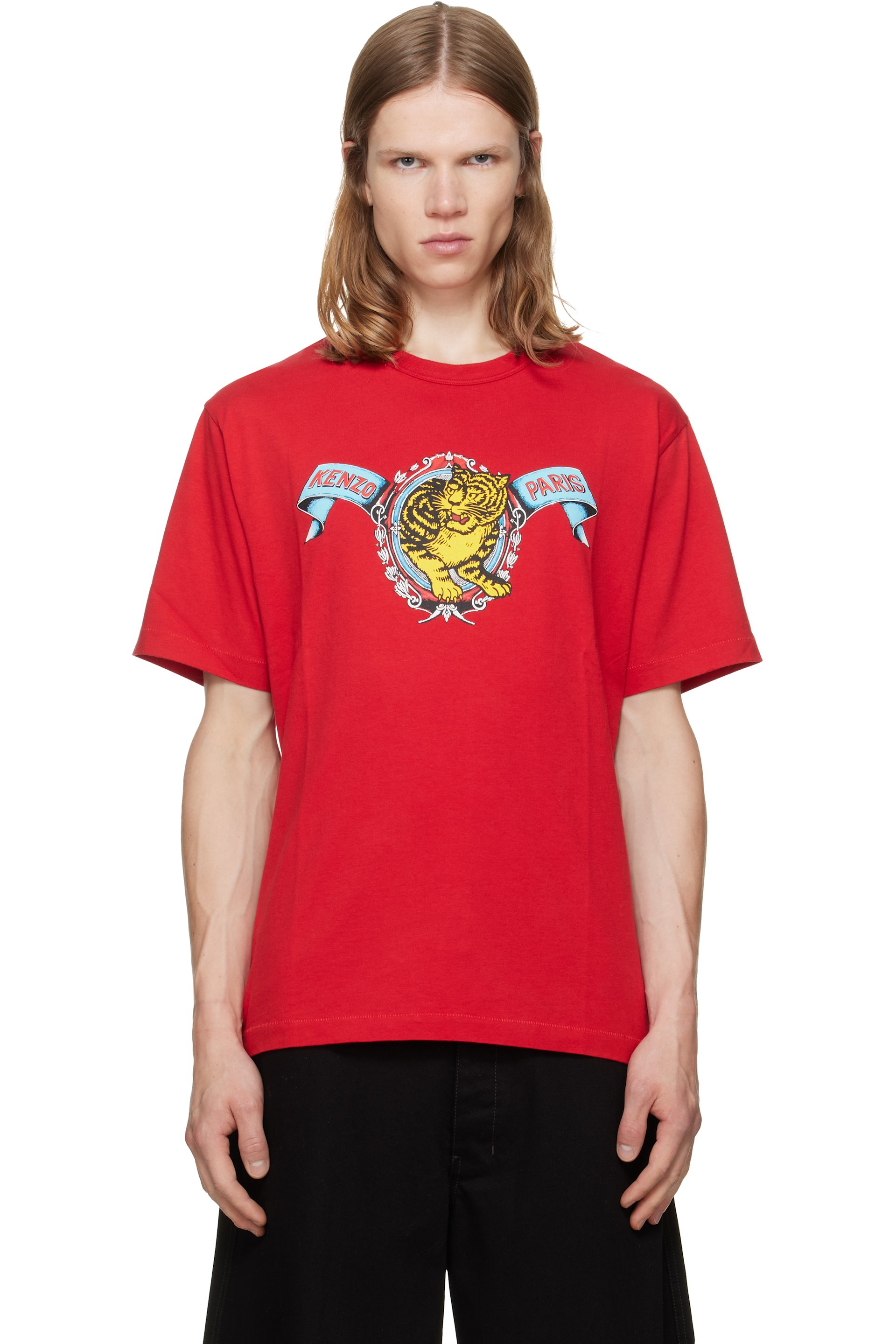 Kenzo - Red Kenzo Paris 'KENZO Jumping Tiger' T-shirt