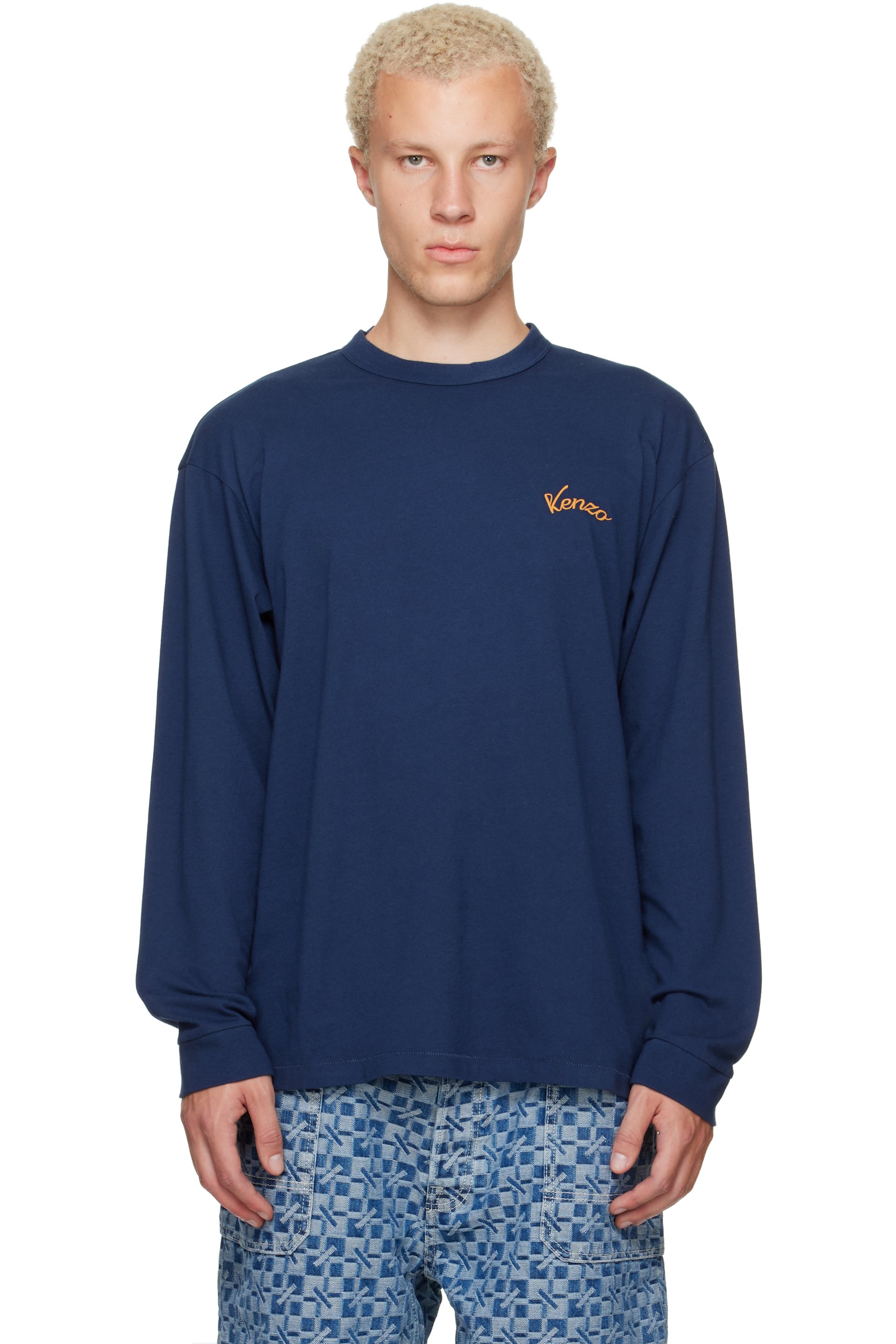 Kenzo - T-shirt bleu marine à logo