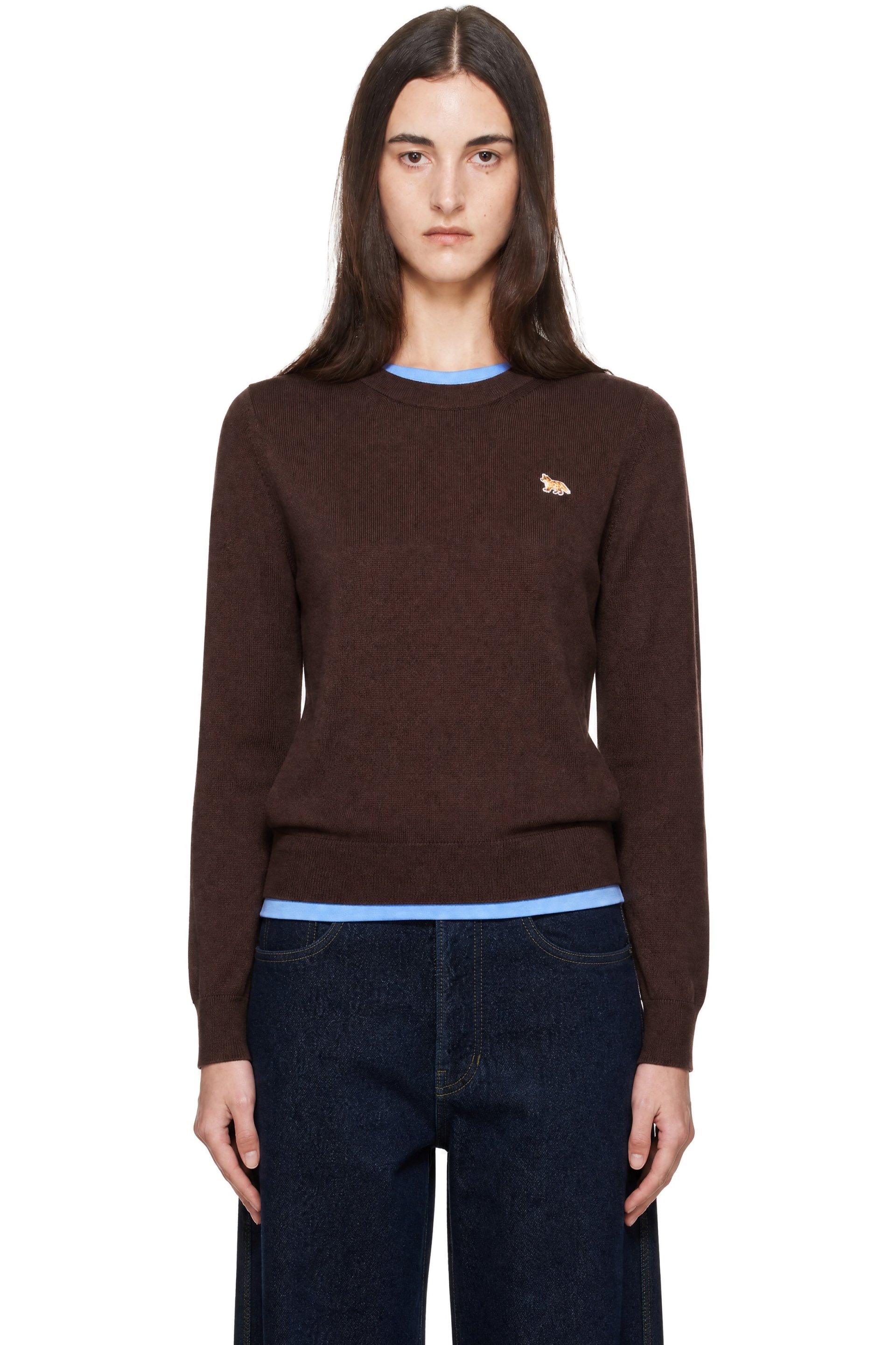 Maison Kitsuné - Brown Baby Fox Merino Regular Sweater