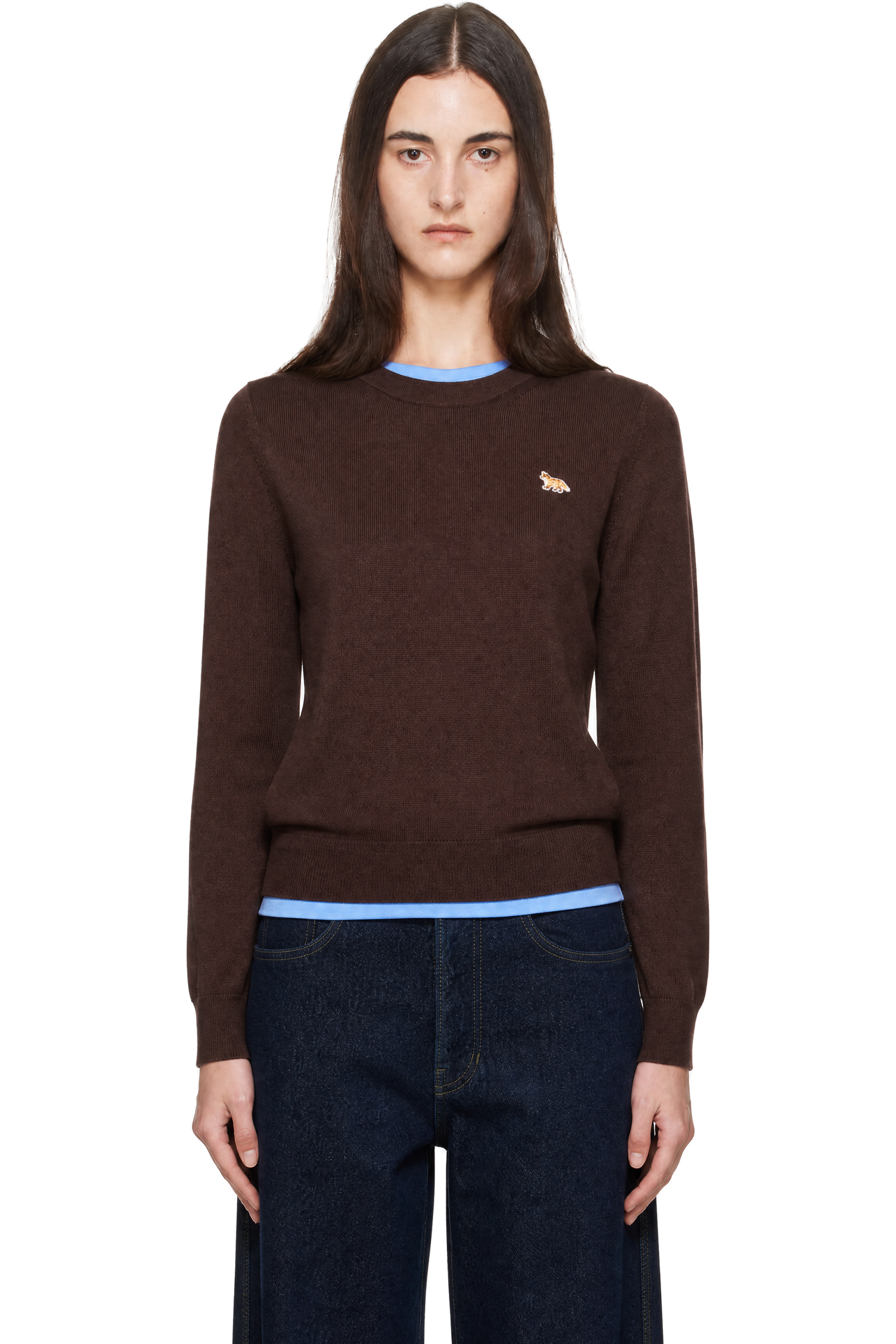 Maison Kitsuné - Brown Baby Fox Merino Regular Sweater