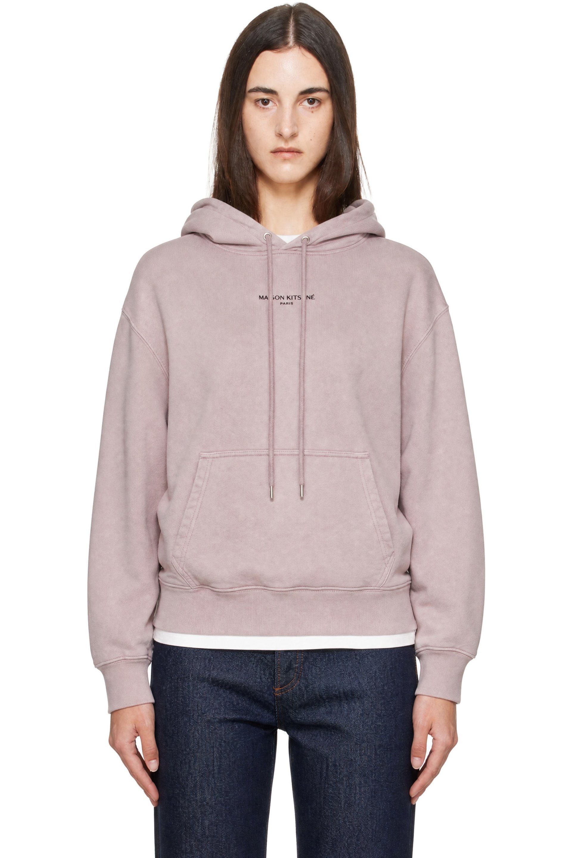 Maison Kitsuné - Purple 'Maison Kitsune Paris' Faded Comfort Hoodie