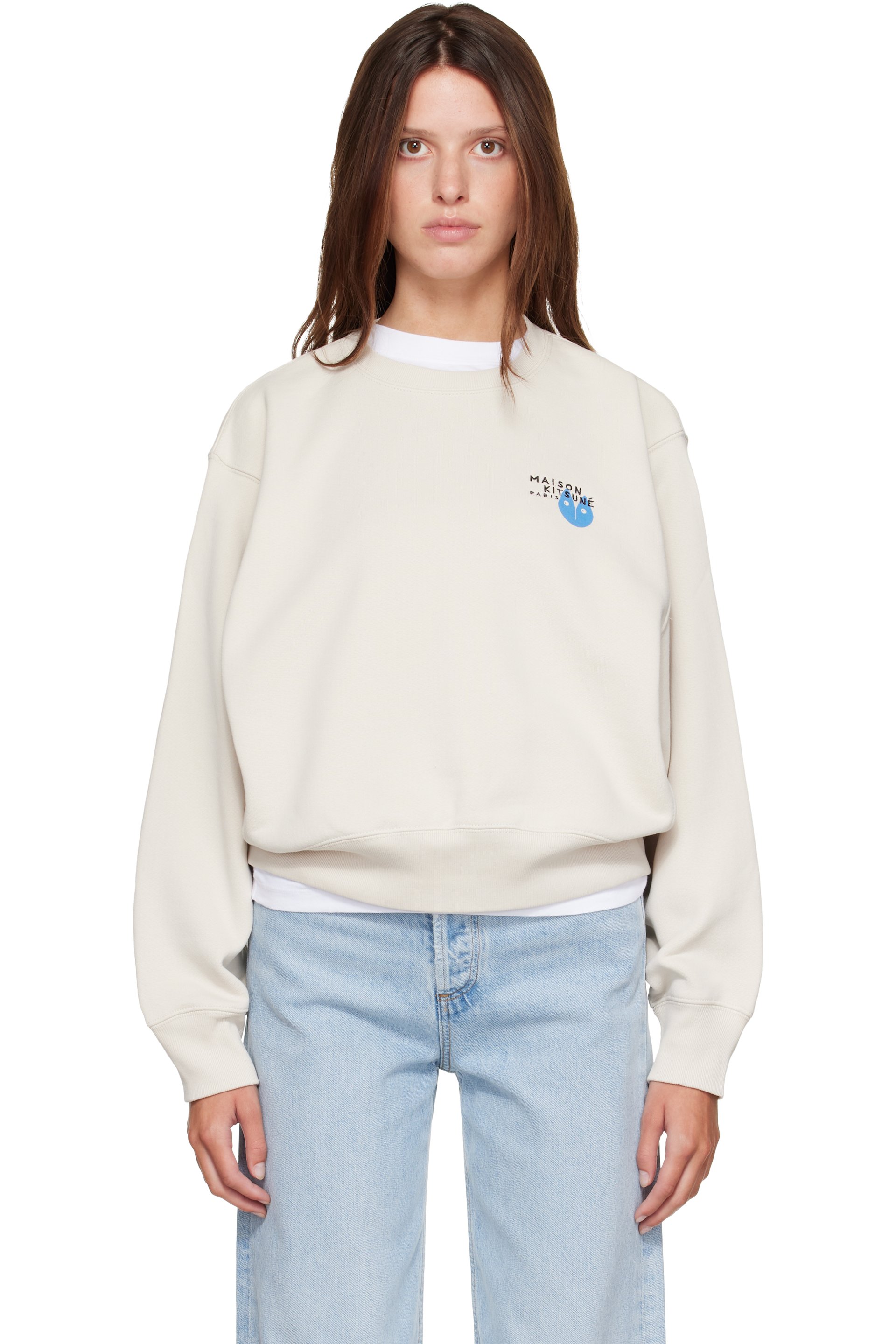 Maison Kitsuné - Beige Fortune Fox Relaxed Sweatshirt