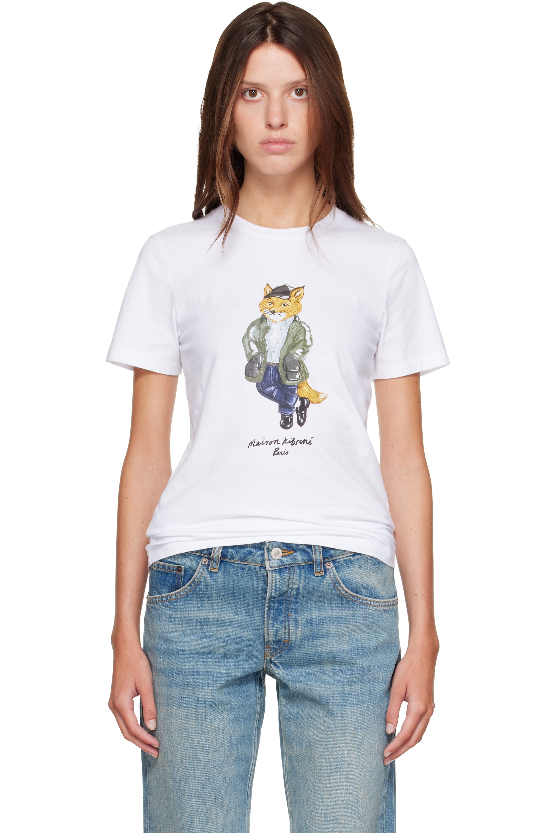 Maison Kitsuné - White Weekend Fox Regular T-shirt