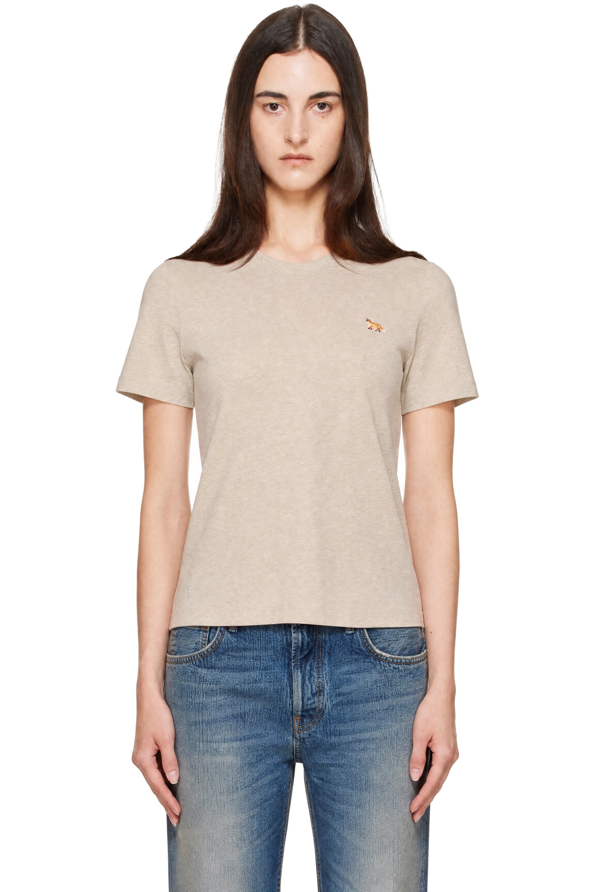Maison Kitsuné - Beige Baby Fox Regular T-shirt