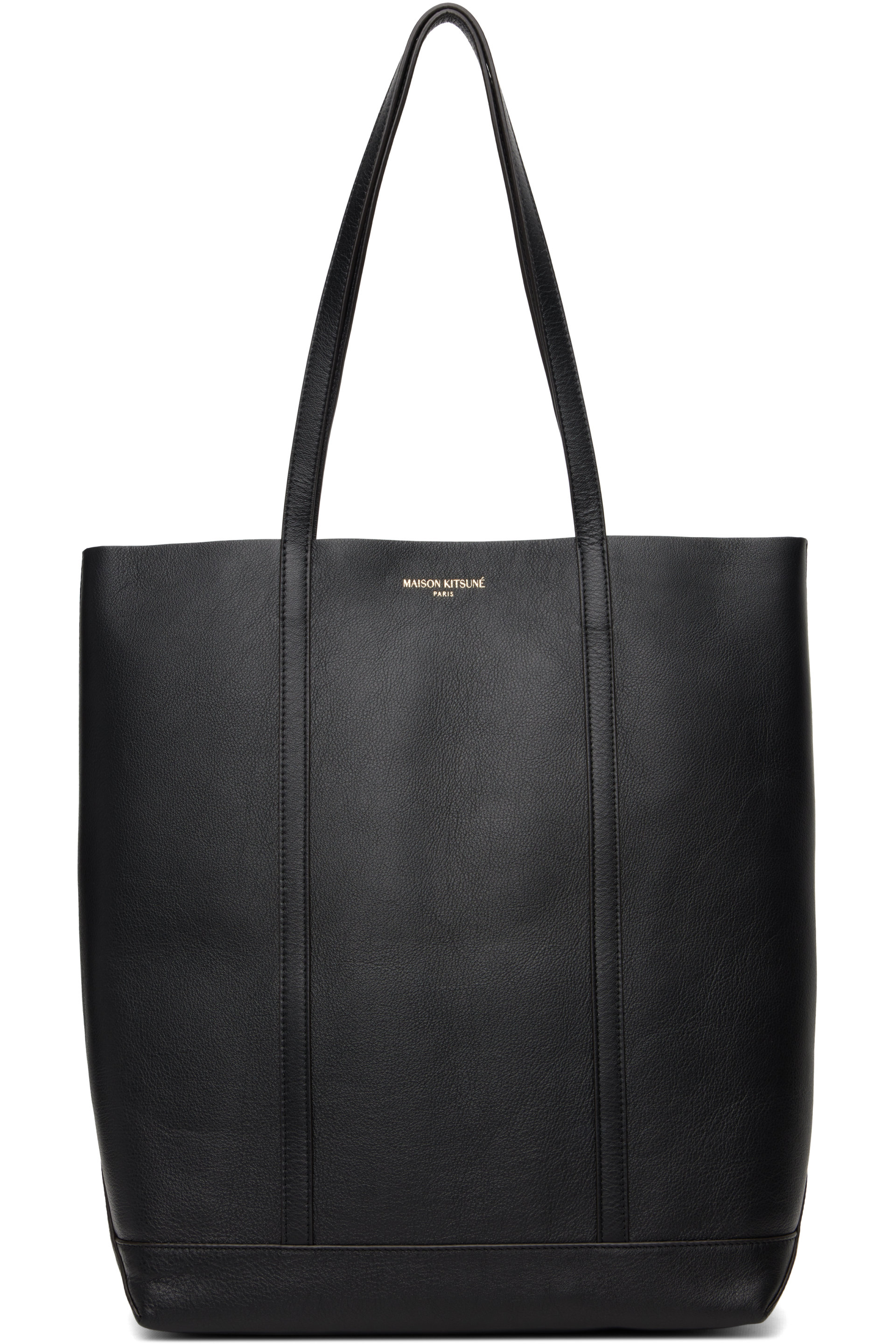 Maison Kitsuné - Black 'Maison Kitsuné Paris' Leather Tote
