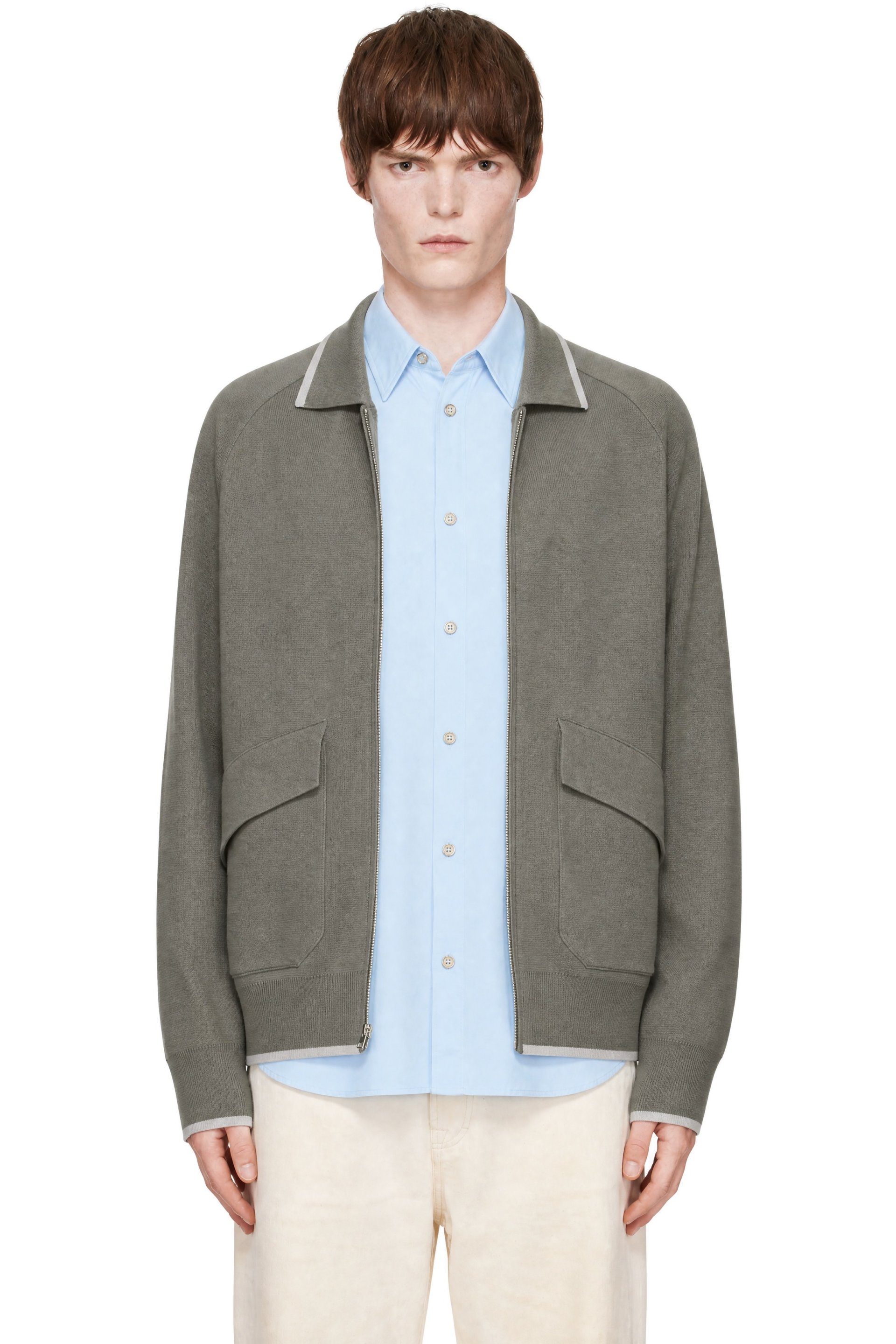 Maison Kitsuné - Gray 'Maison Kitsune Paris' Flap Pocket Jacket
