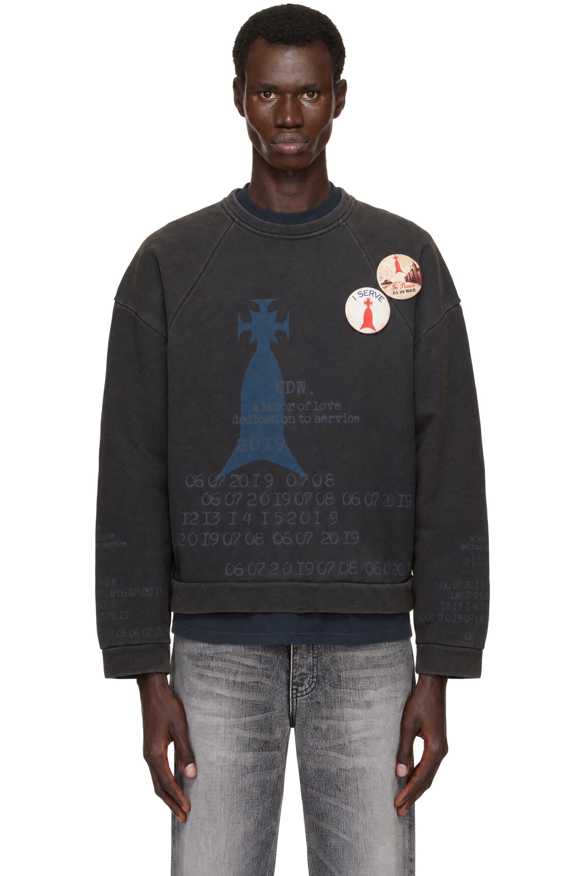 Who Decides War - Gray Decoded Crewneck Pins Sweatshirt