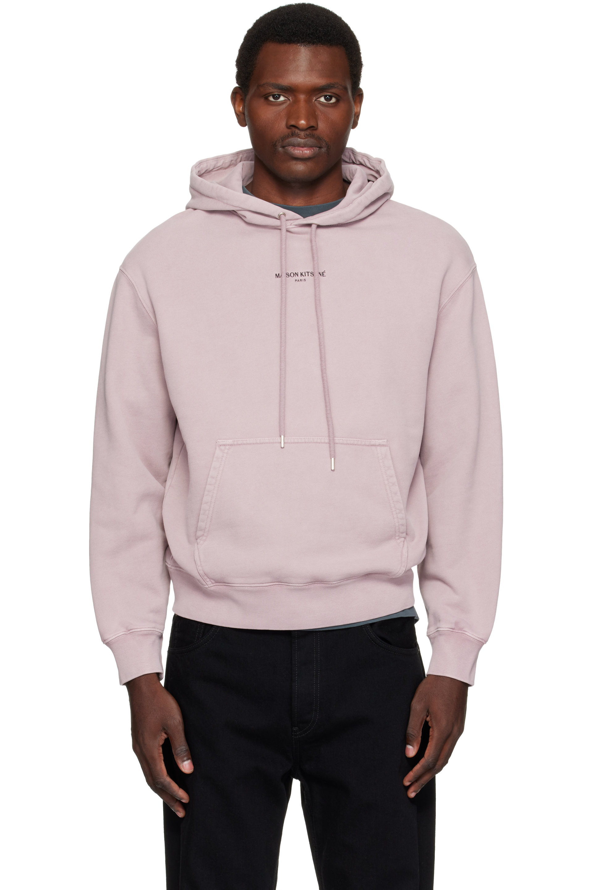 Maison Kitsuné - Purple 'Maison Kitsuné Paris' Faded Comfort Hoodie