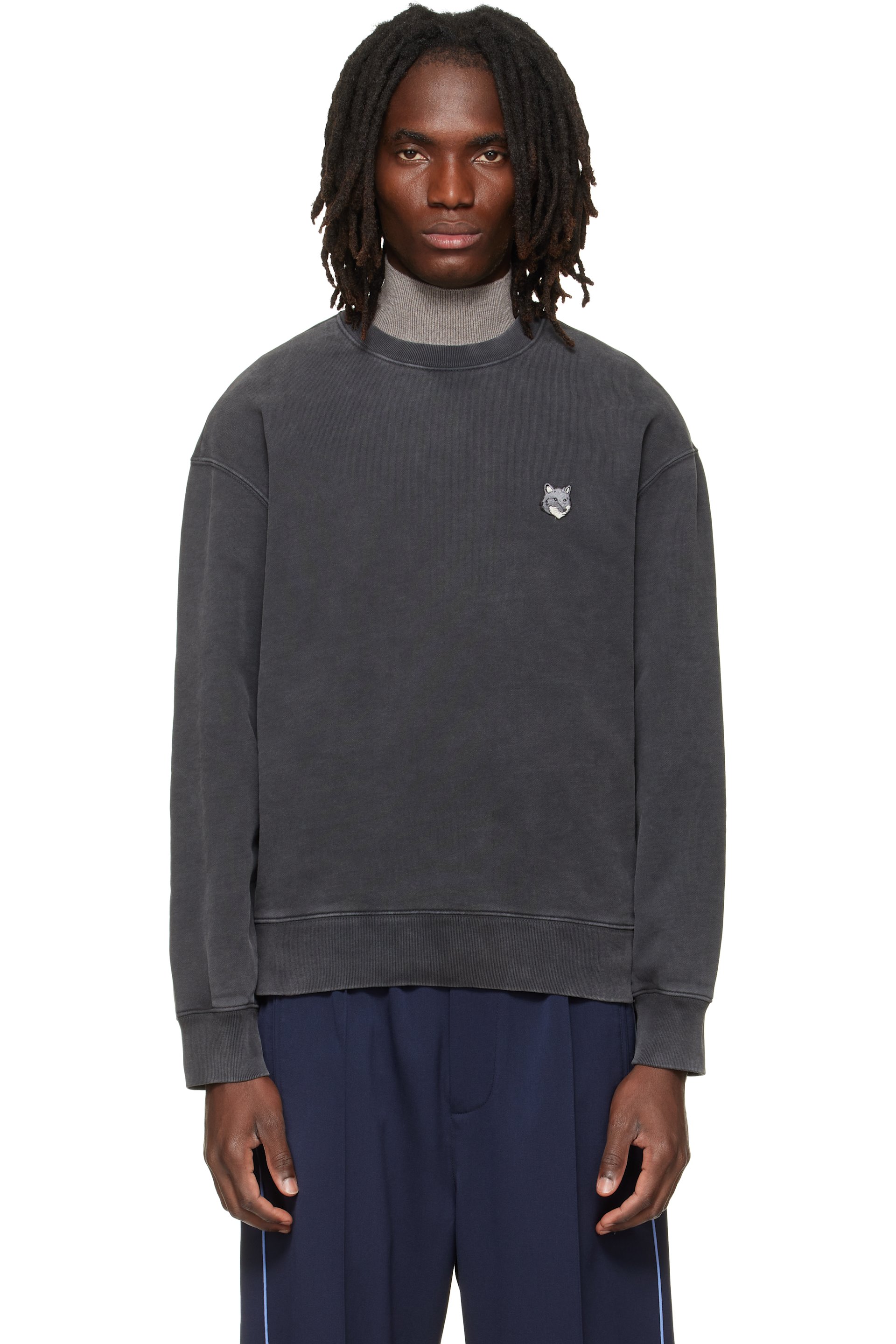 Maison Kitsuné - Gray Fox Head Faded Comfort Sweatshirt
