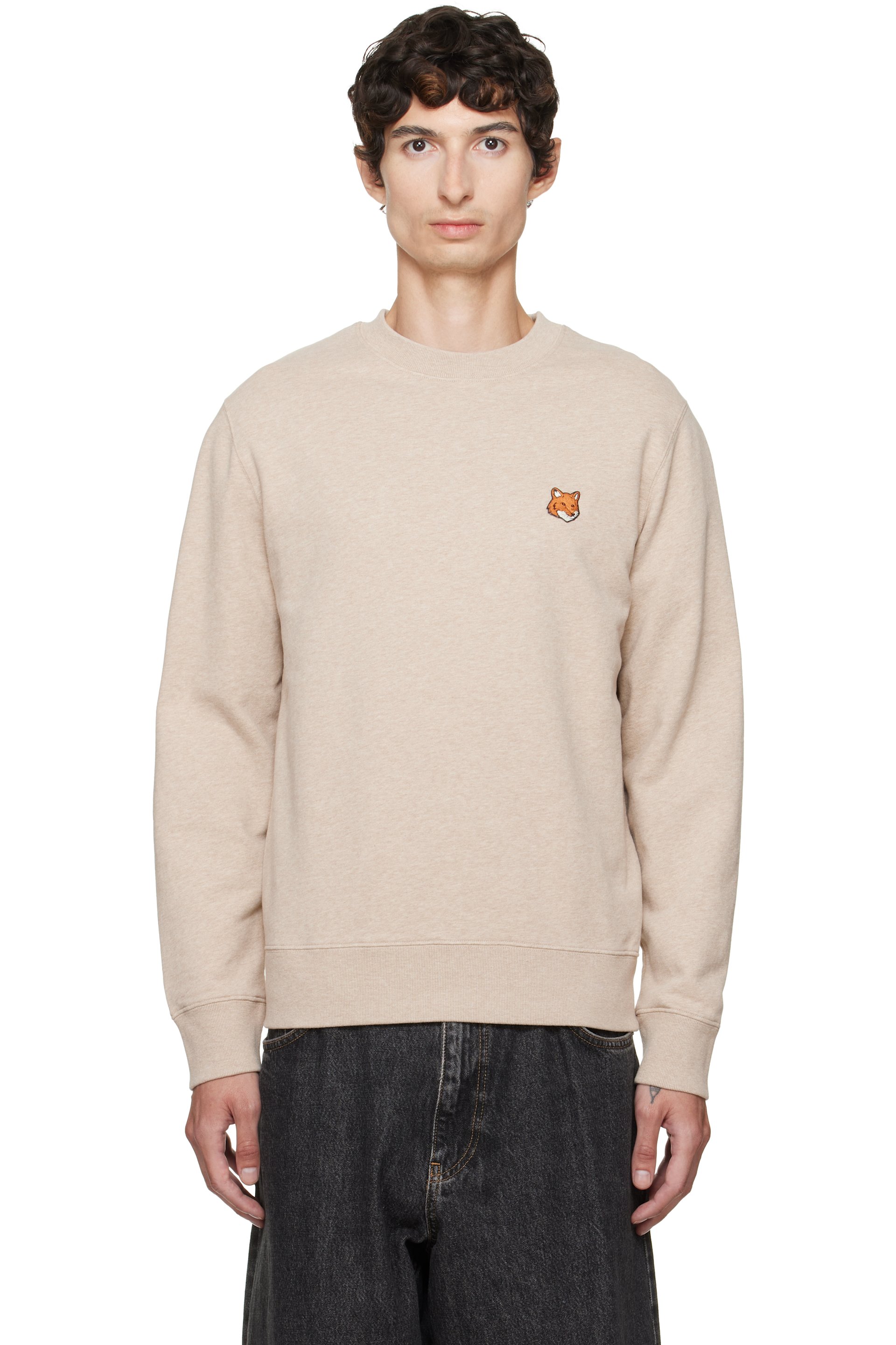 Maison Kitsuné - Beige Fox Head Sweatshirt