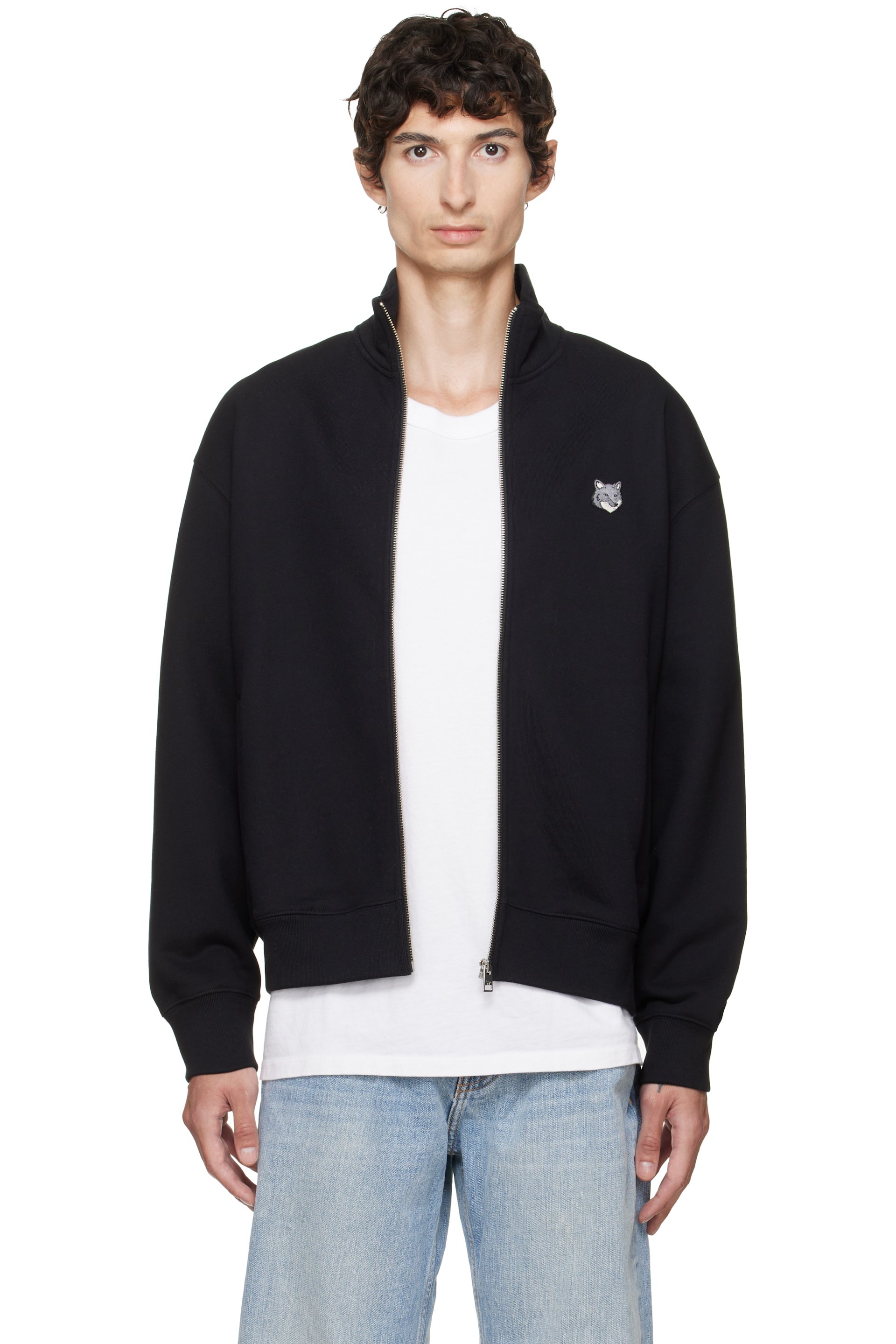 Maison Kitsuné - Black Fox Head Zipped Comfort Sweatshirt