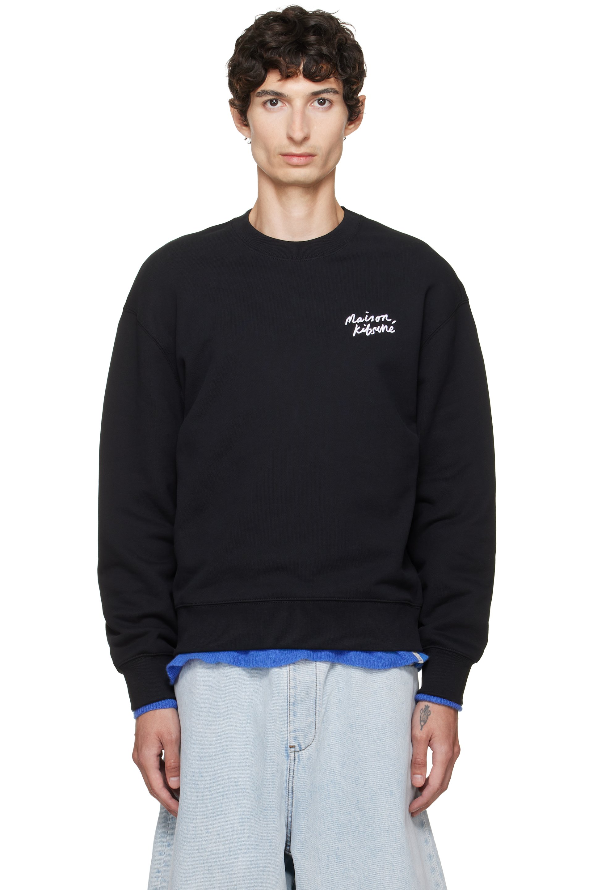Maison Kitsuné - Black Handwriting Comfort Sweatshirt