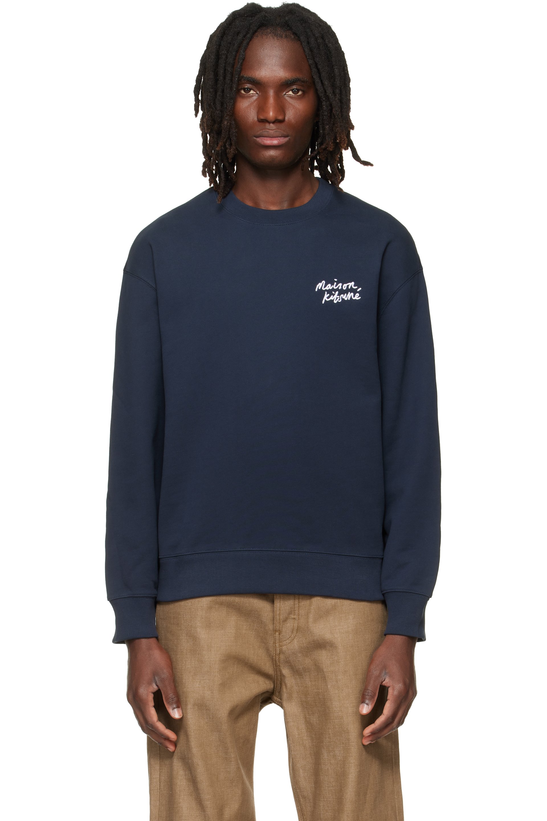 Maison Kitsuné - Navy Handwriting Comfort Sweatshirt