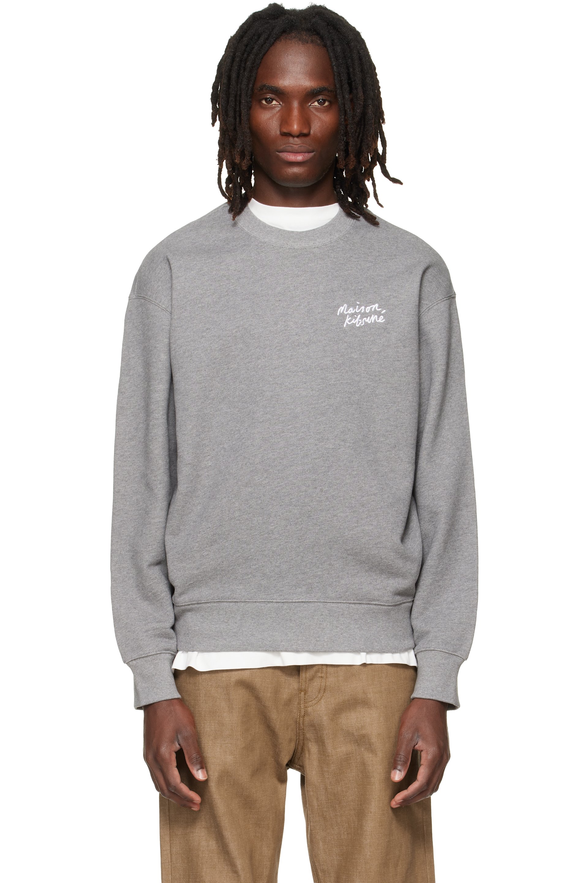 Maison Kitsuné - Gray Handwriting Comfort Sweatshirt