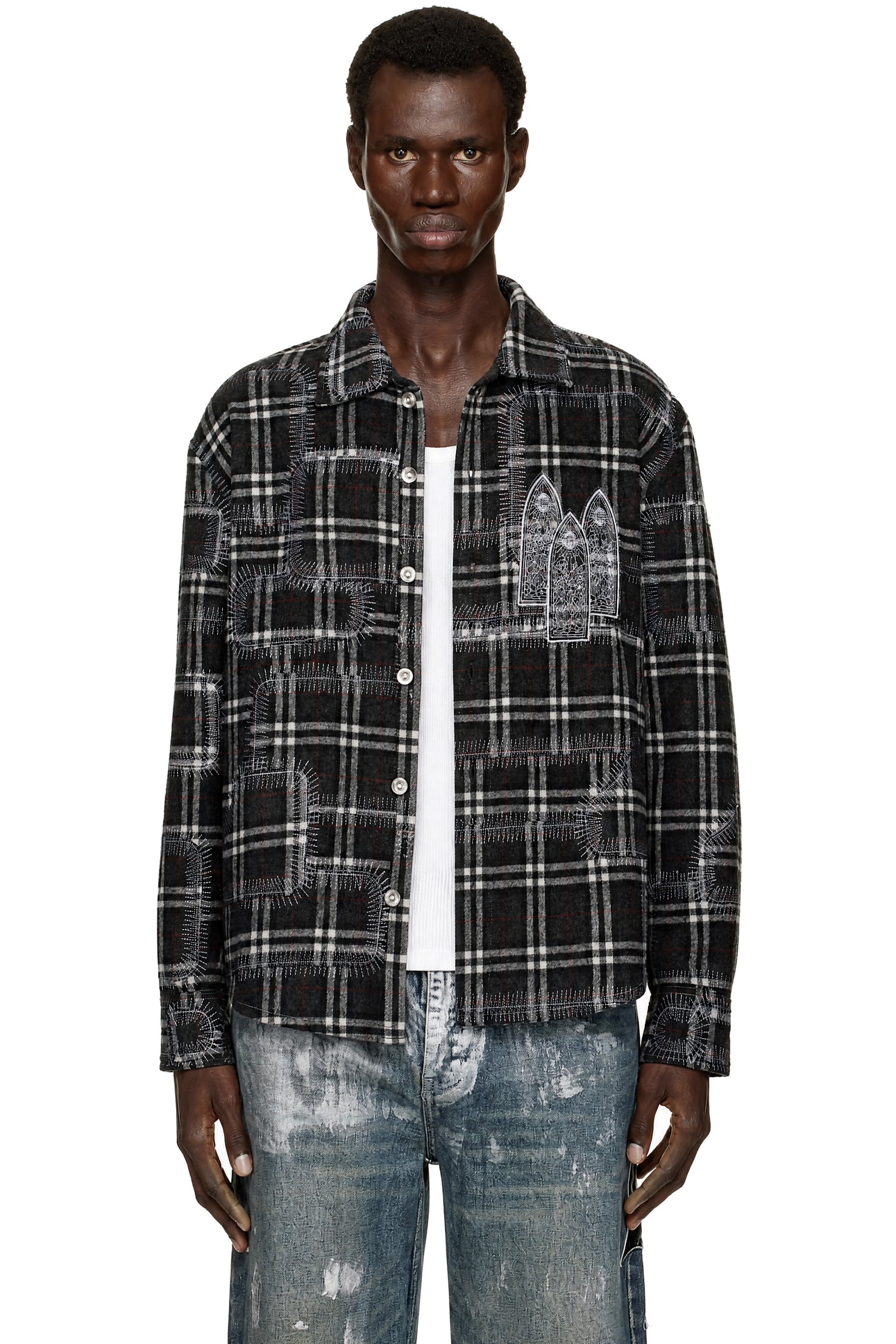 Who Decides War - Black & White Syndicated Flannel Shirt