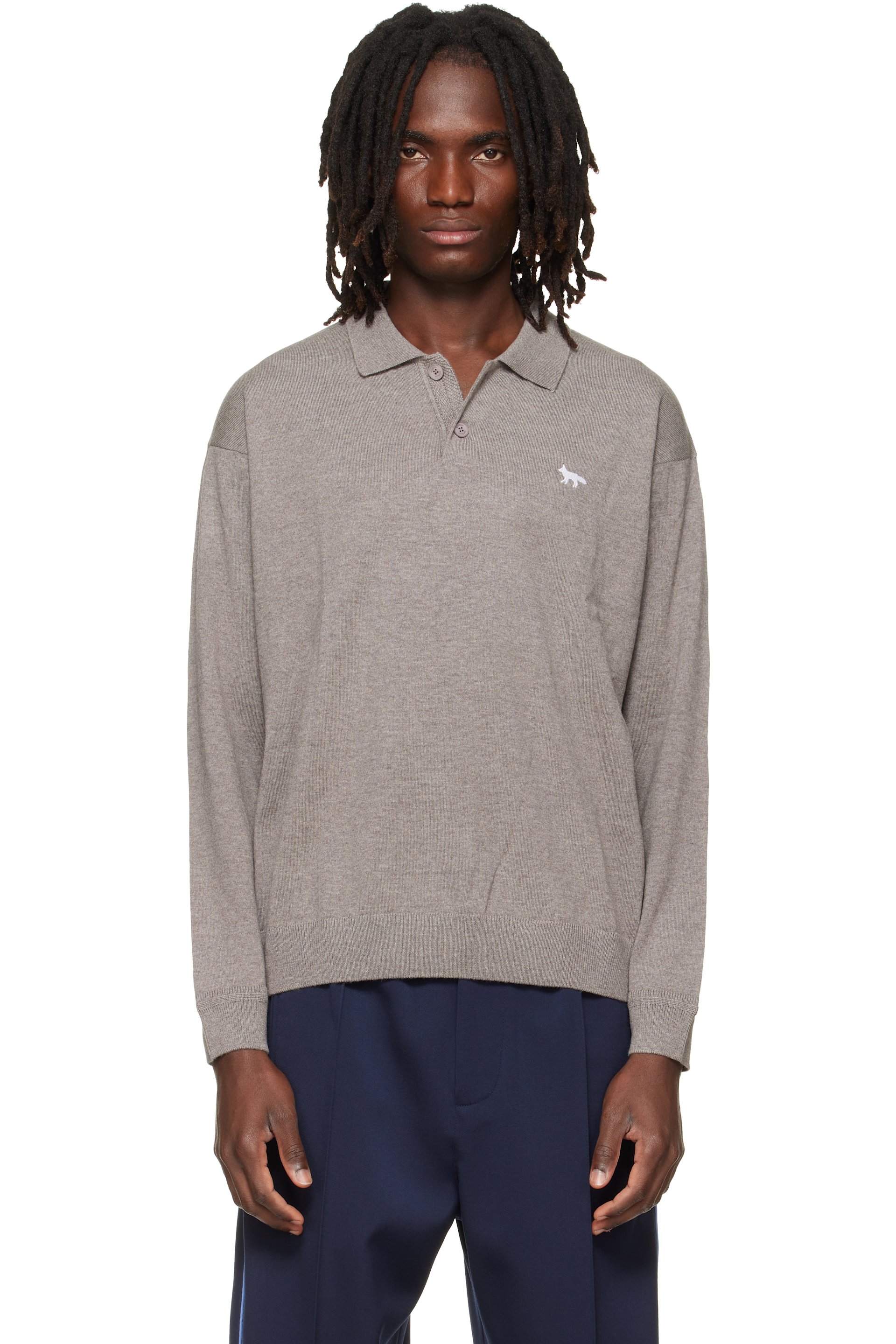 Maison Kitsuné - Taupe Profile Fox Comfort Polo