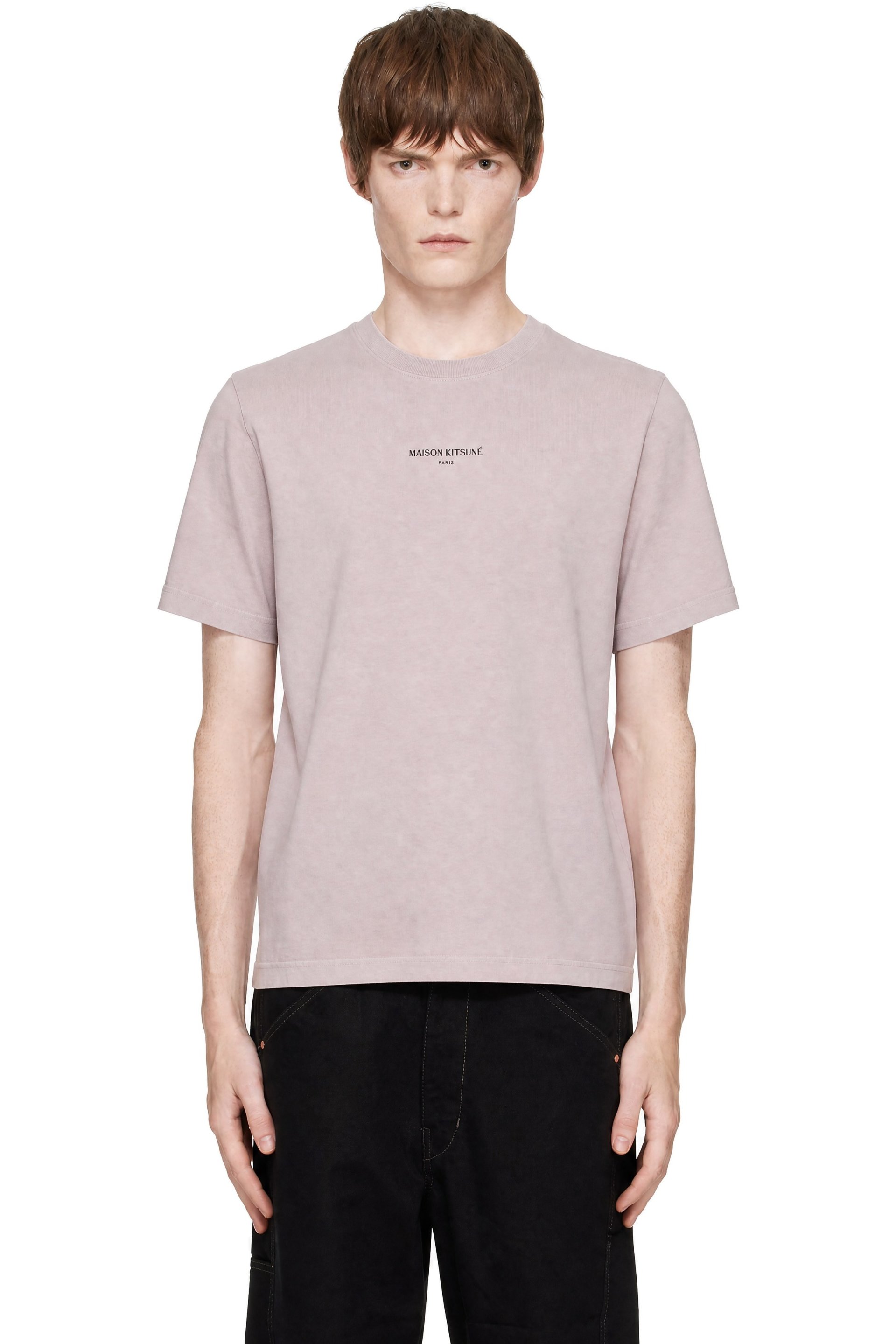 Maison Kitsuné - Pink 'Maison Kitsune Paris' Faded Comfort T-shirt