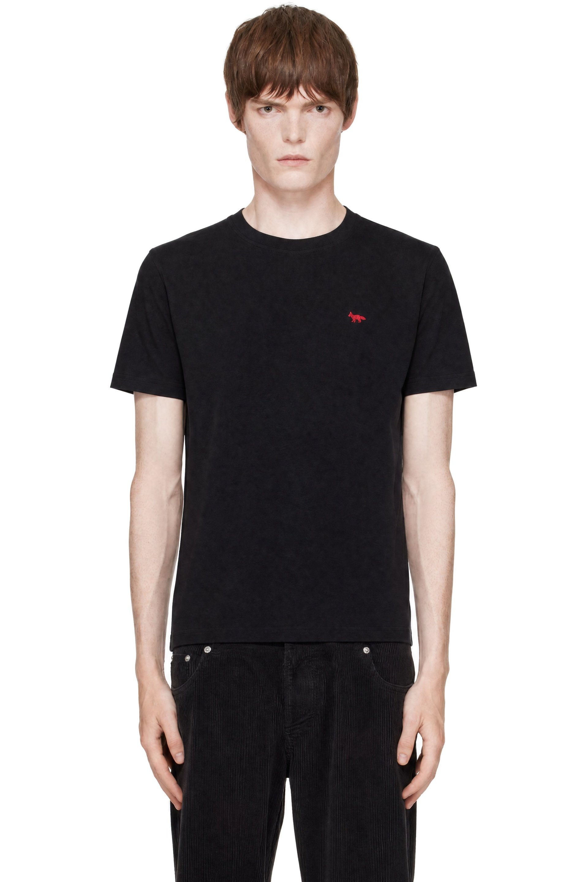 Maison Kitsuné - Black Red Profile Fox Comfort T-shirt