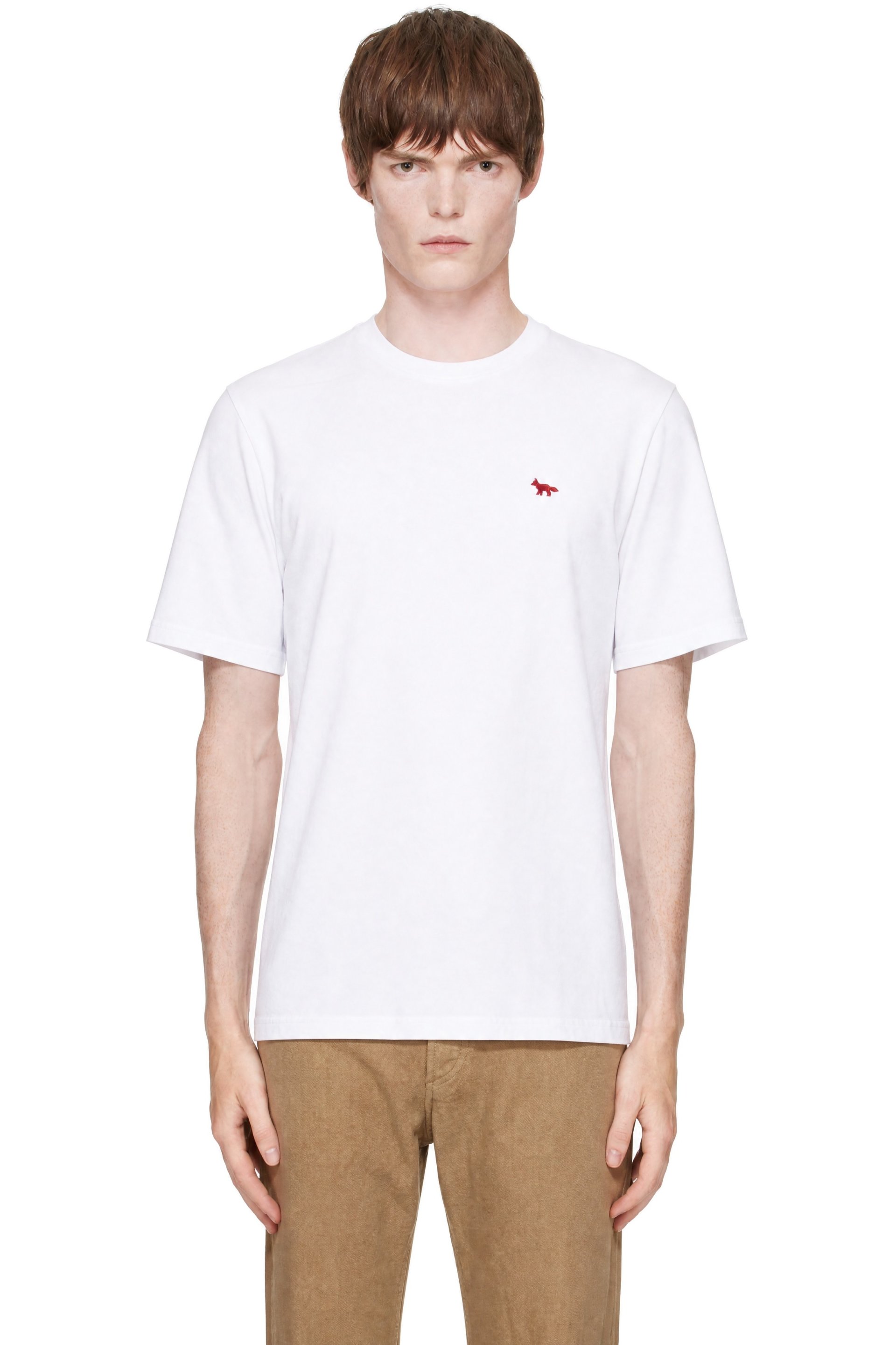 Maison Kitsuné - White Red Profile Fox Comfort T-shirt