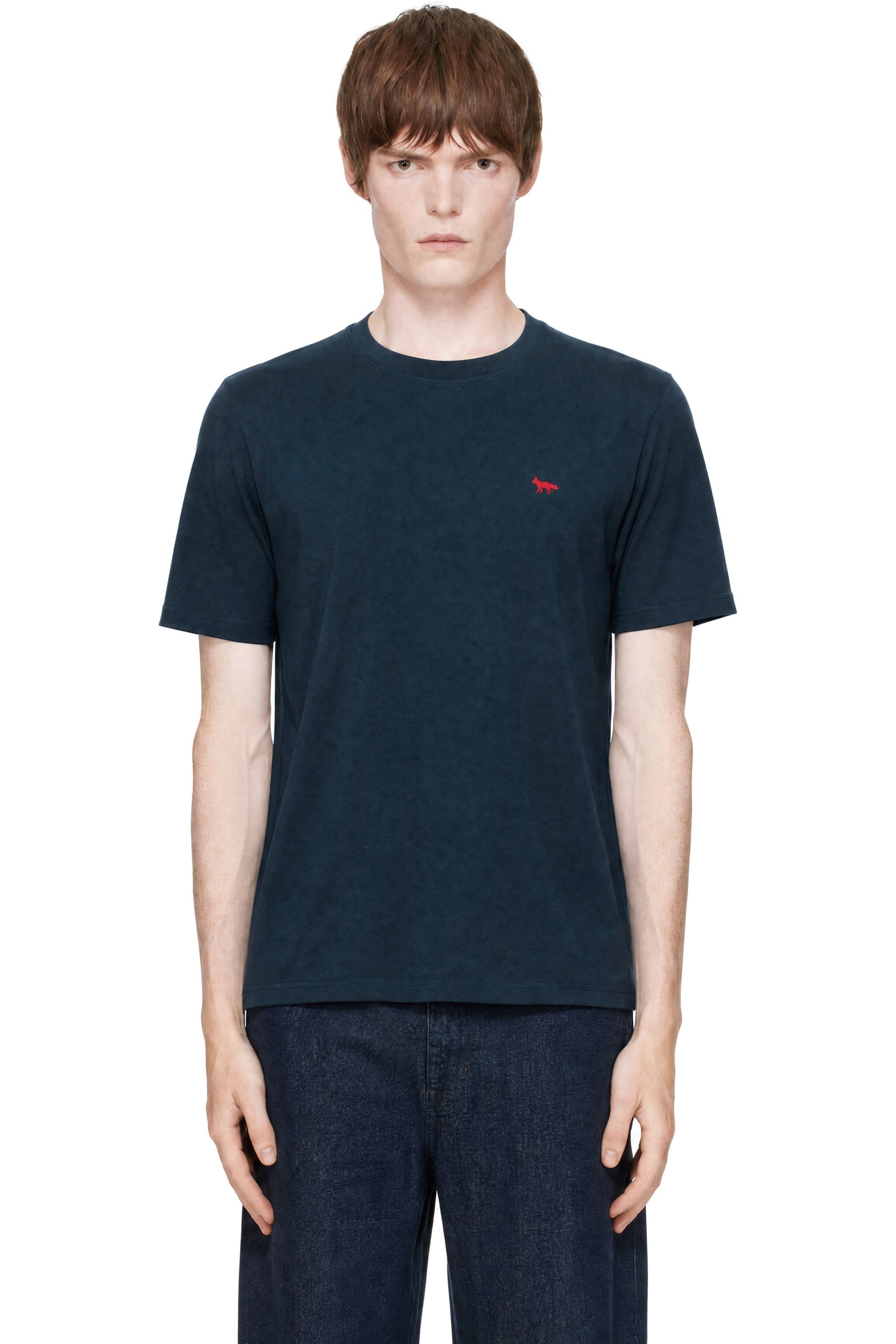 Maison Kitsuné - Navy Red Profile Fox Comfort T-shirt