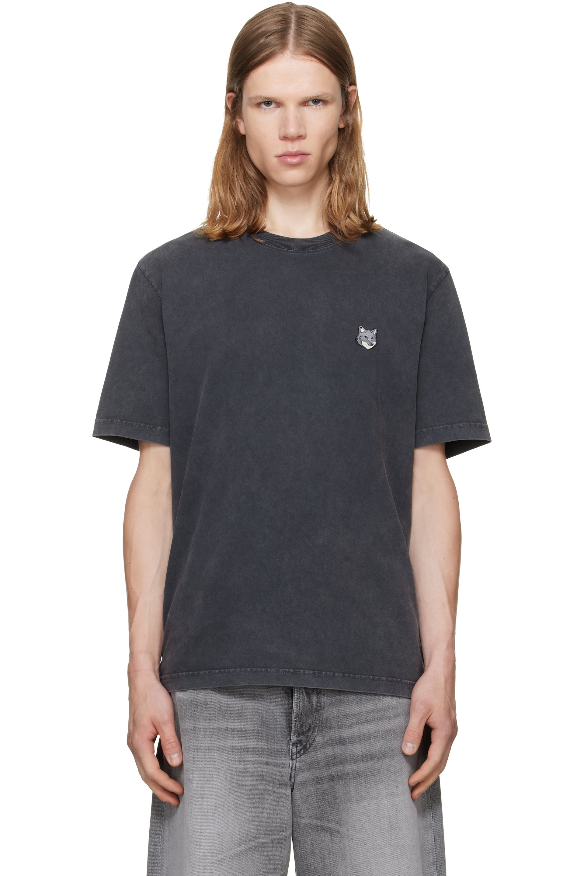 Maison Kitsuné - Gray Fox Head Faded Comfort T-shirt