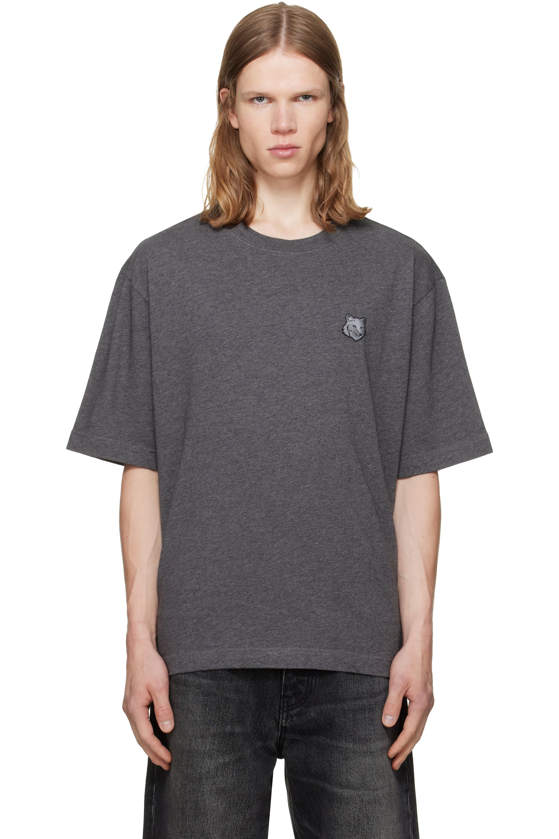Maison Kitsuné - Gray Fox Head Oversize T-shirt