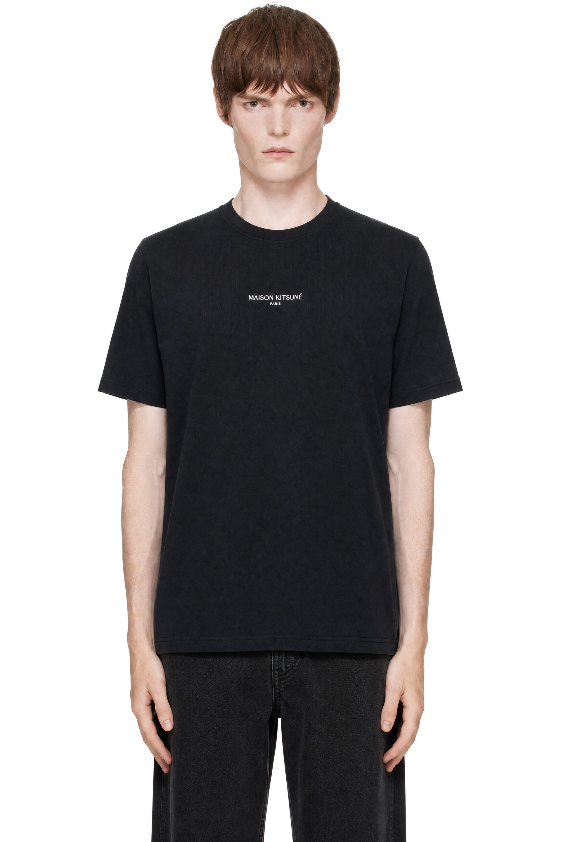 Maison Kitsuné - Black 'Maison Kitsune Paris' Faded Comfort T-shirt