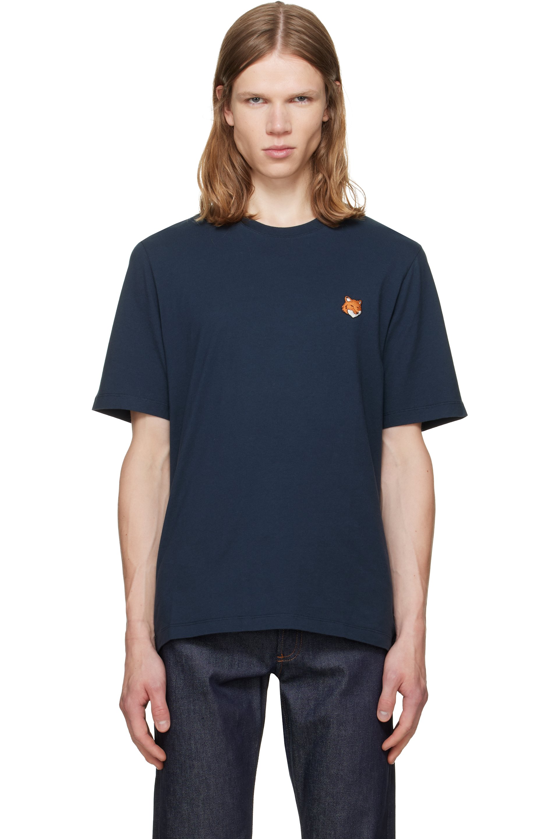 Maison Kitsuné - Navy Fox Head Regular T-shirt