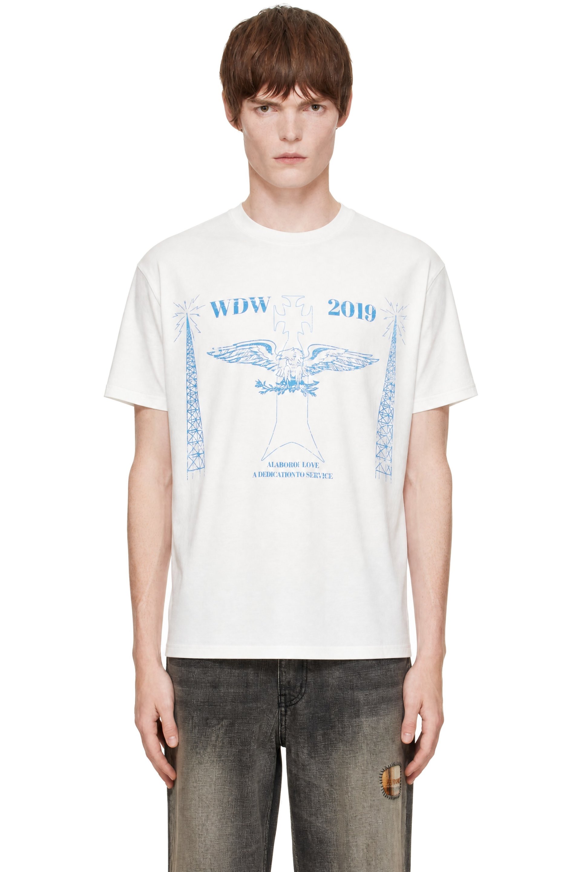 Who Decides War - White 'WDW FM' Jersey Short Sleeve T-shirt