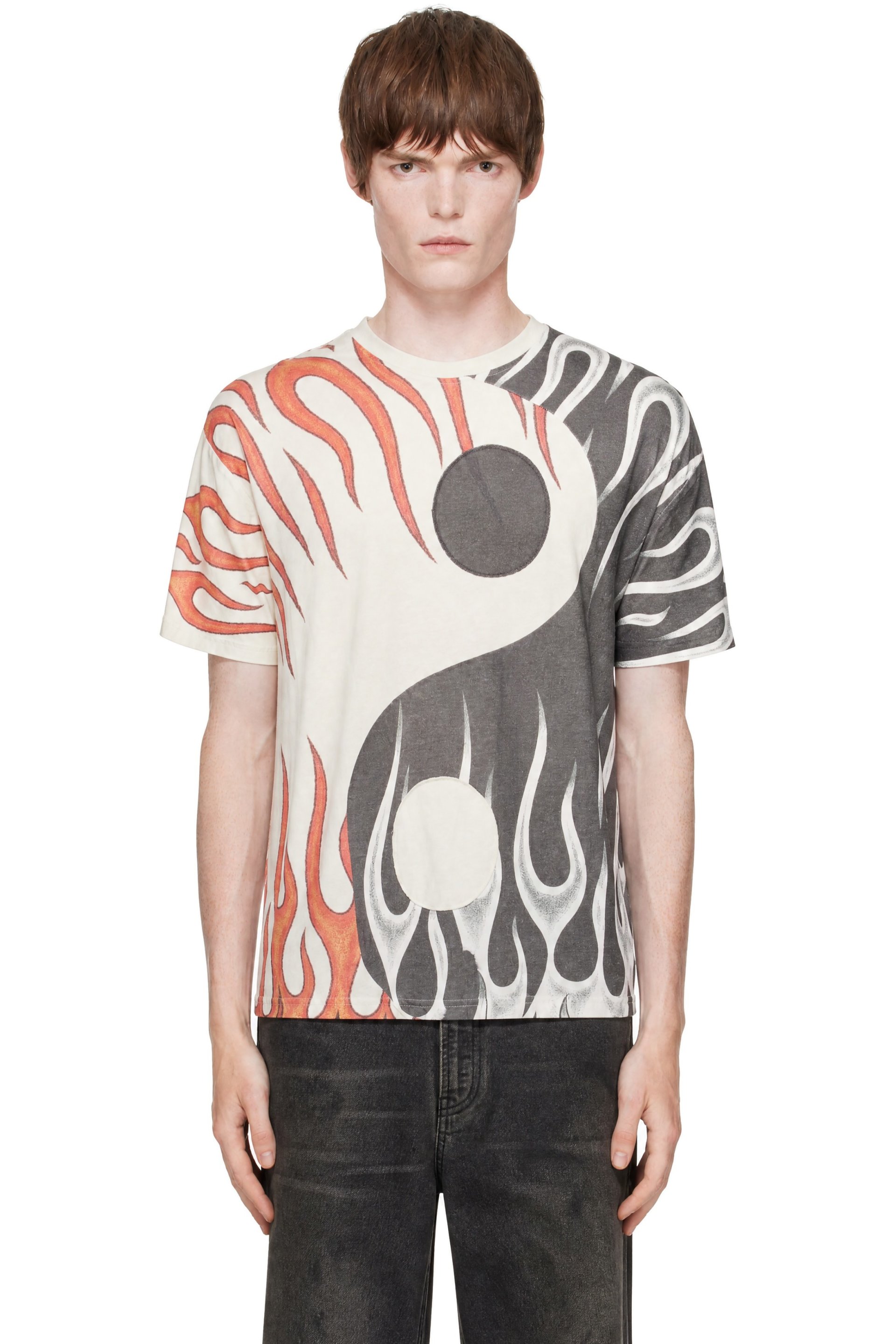 Who Decides War - White & Gray Yin Yang Jersey Short Sleeve T-shirt