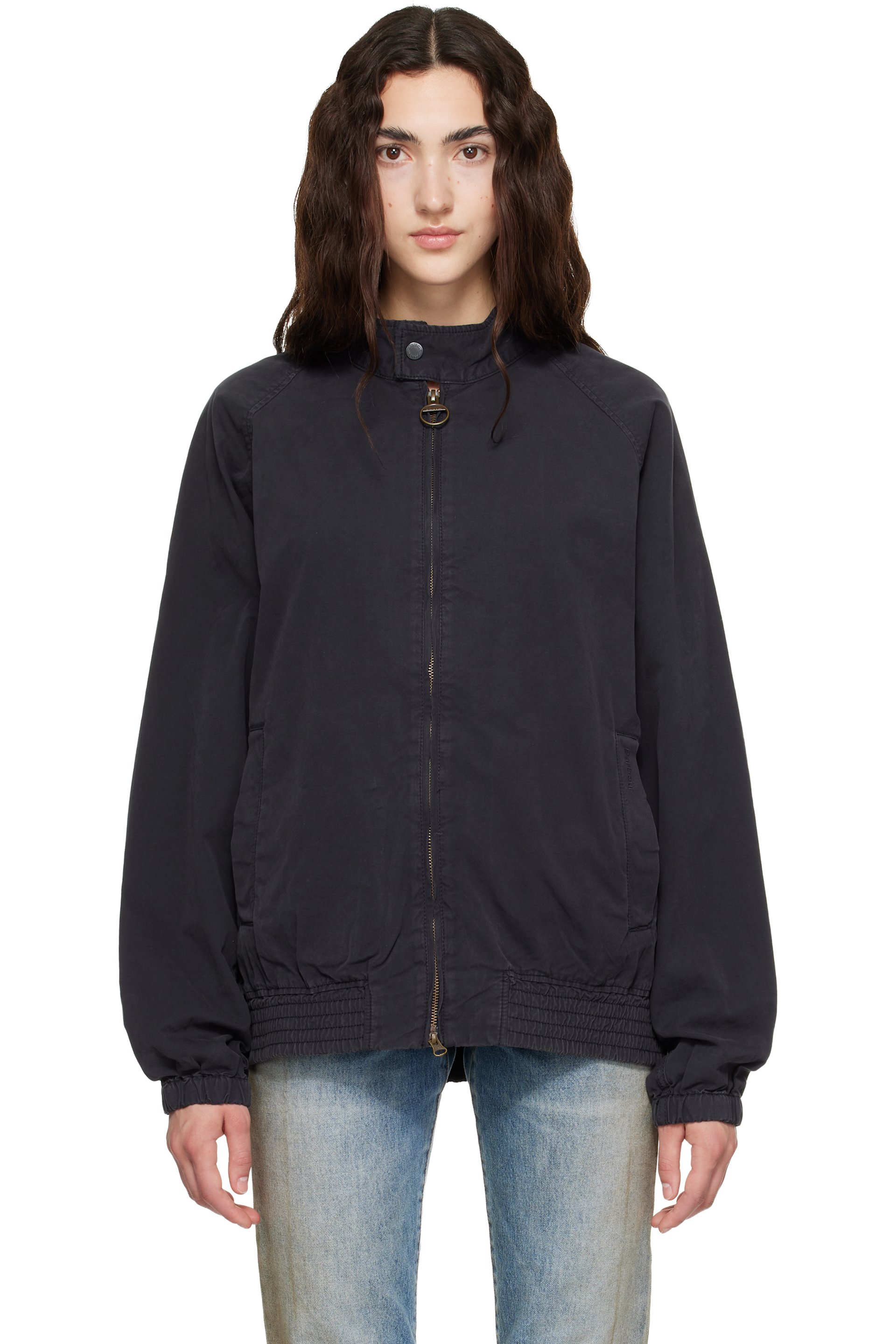 Barbour - Navy Royston Cotton Harrington Bomber Jacket