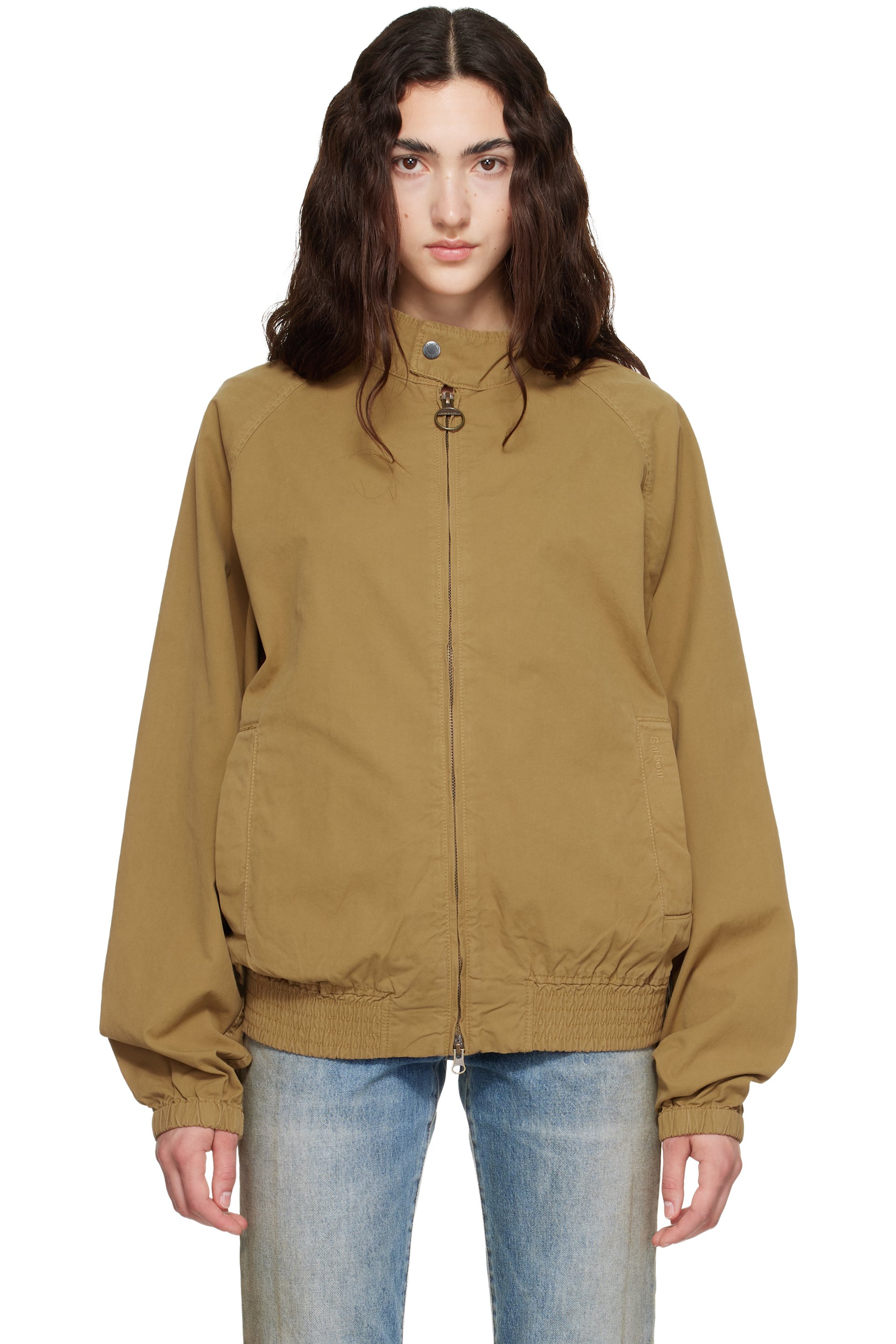 Barbour - Tan Royston Cotton Harrington Bomber Jacket