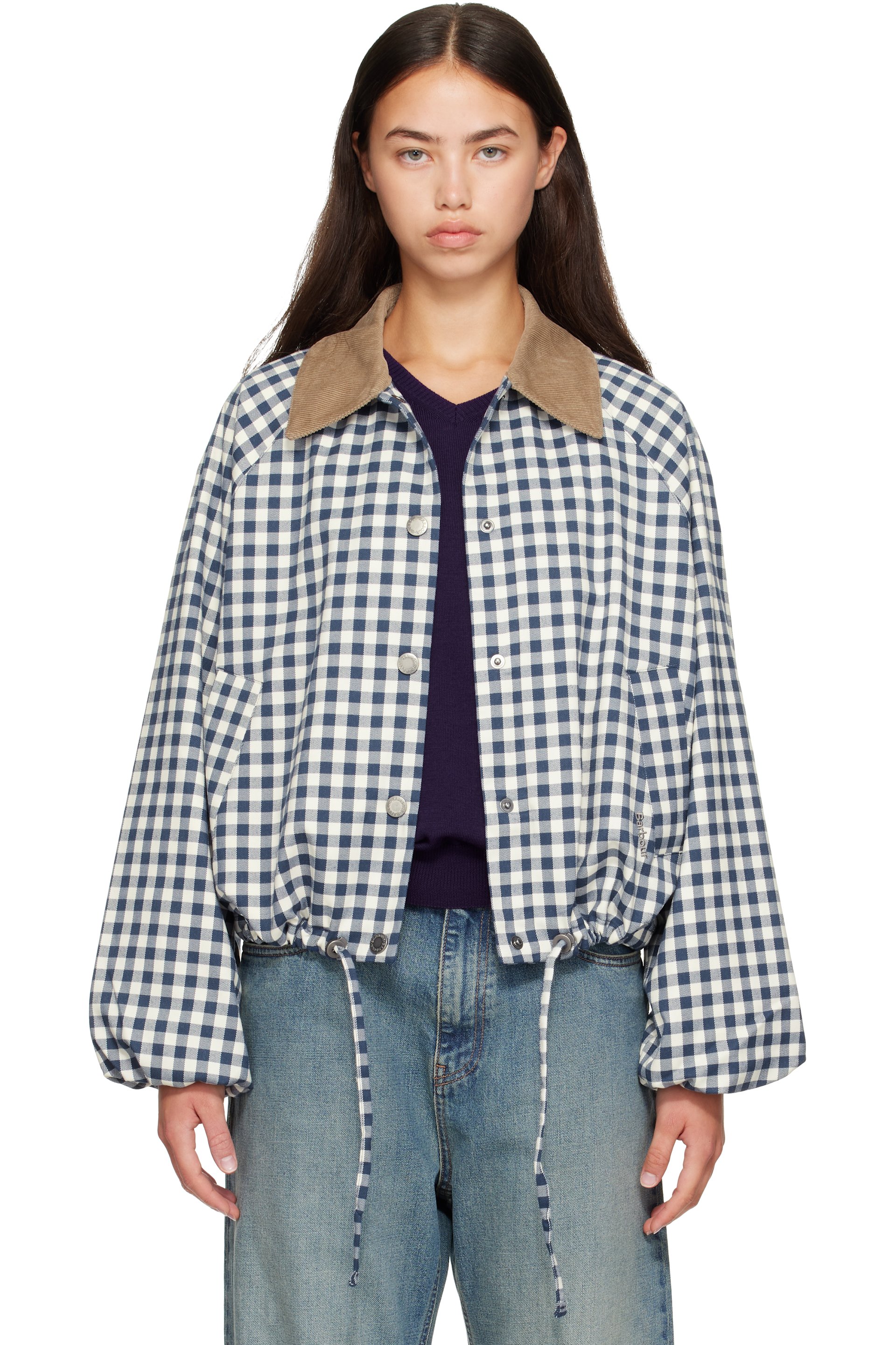 Barbour - Blue & White Ovingham Gingham Casual Jacket
