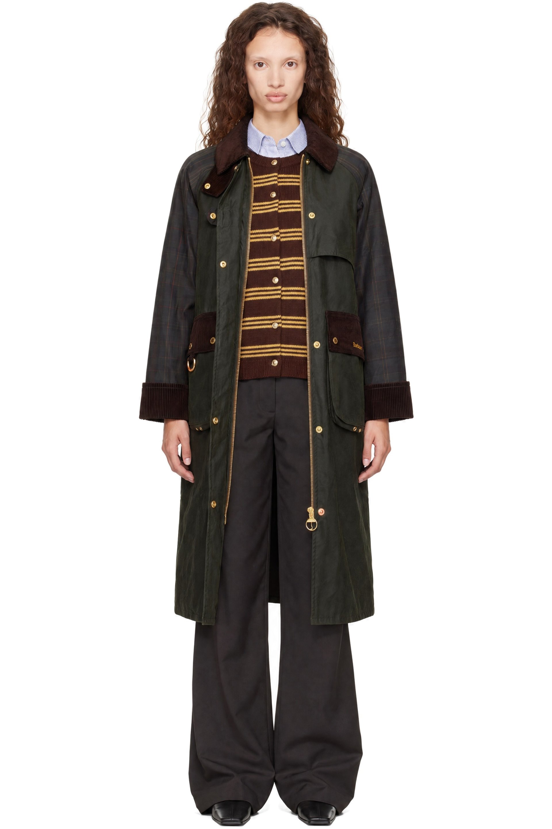 Barbour - Khaki Kirklees Check Wax Jacket