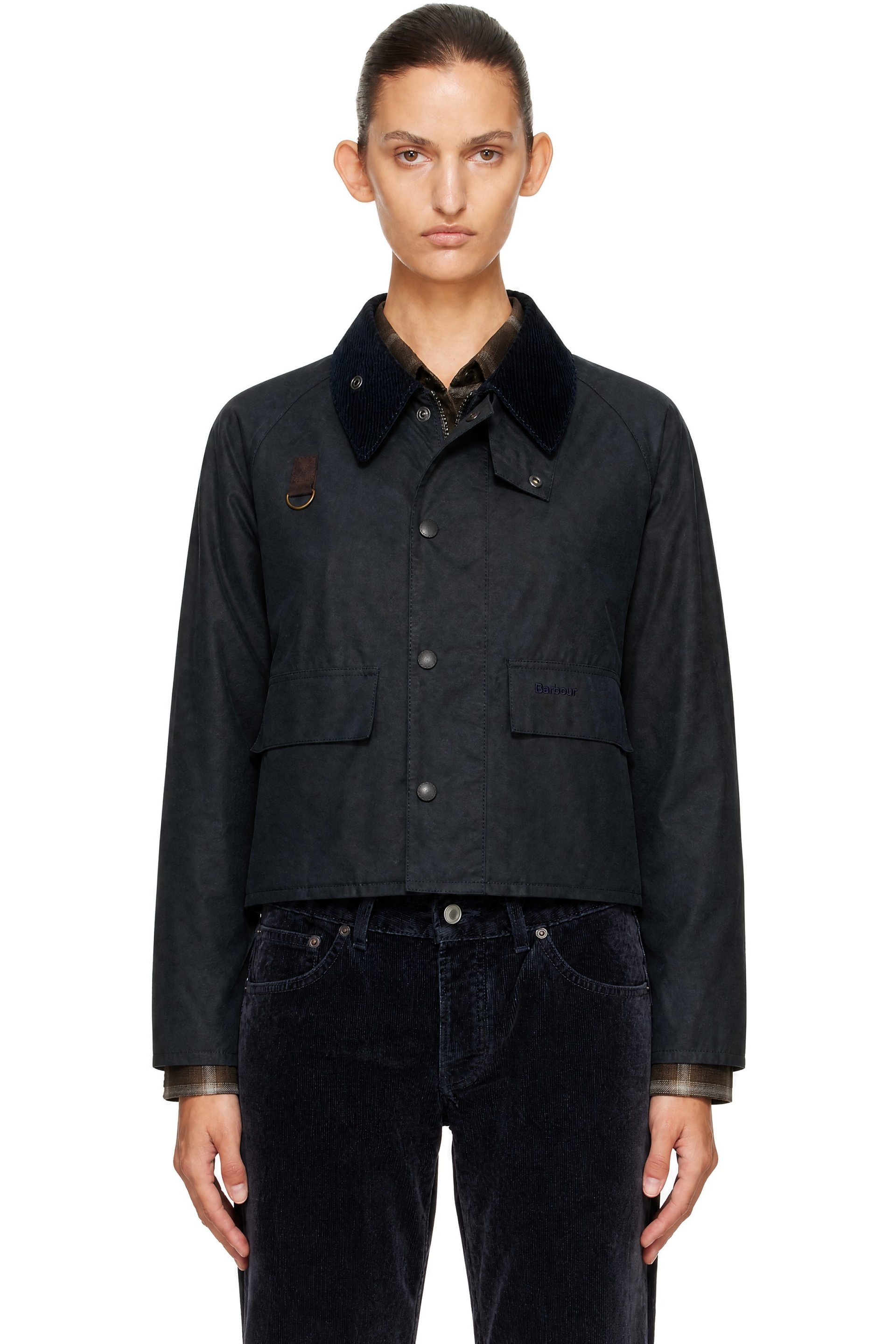 Barbour - Navy Spey Slim Waxed Jacket