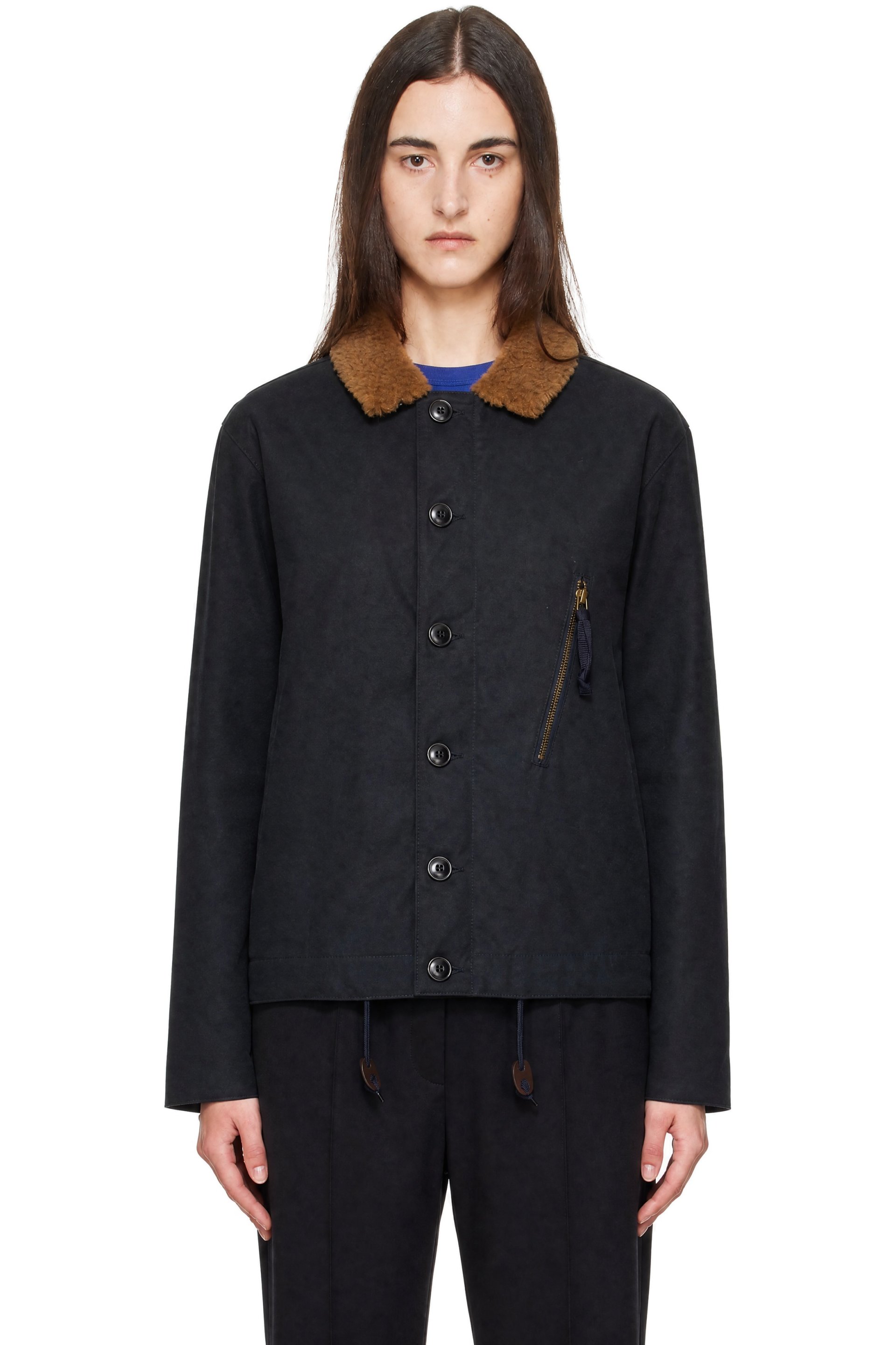 Barbour - Navy Macklow Waxed Jacket