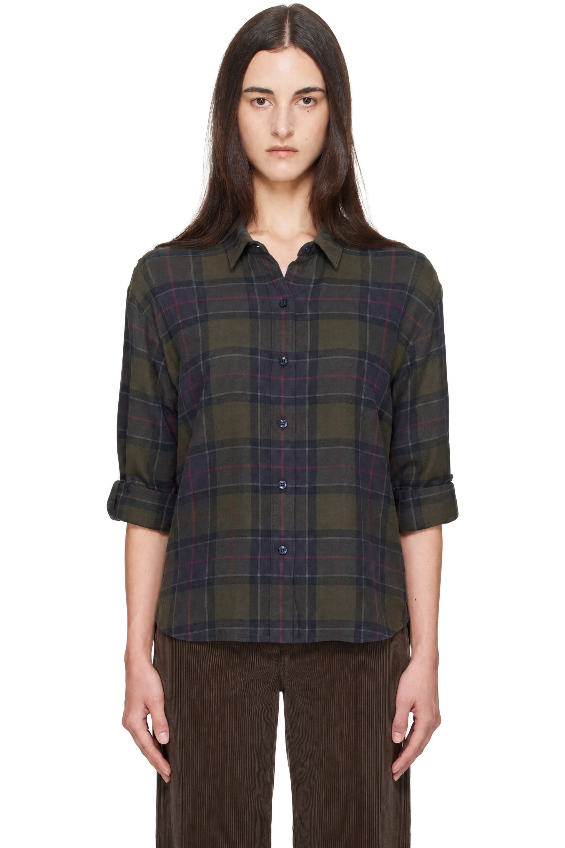 Barbour - Khaki & Navy Elishaw Check Shirt