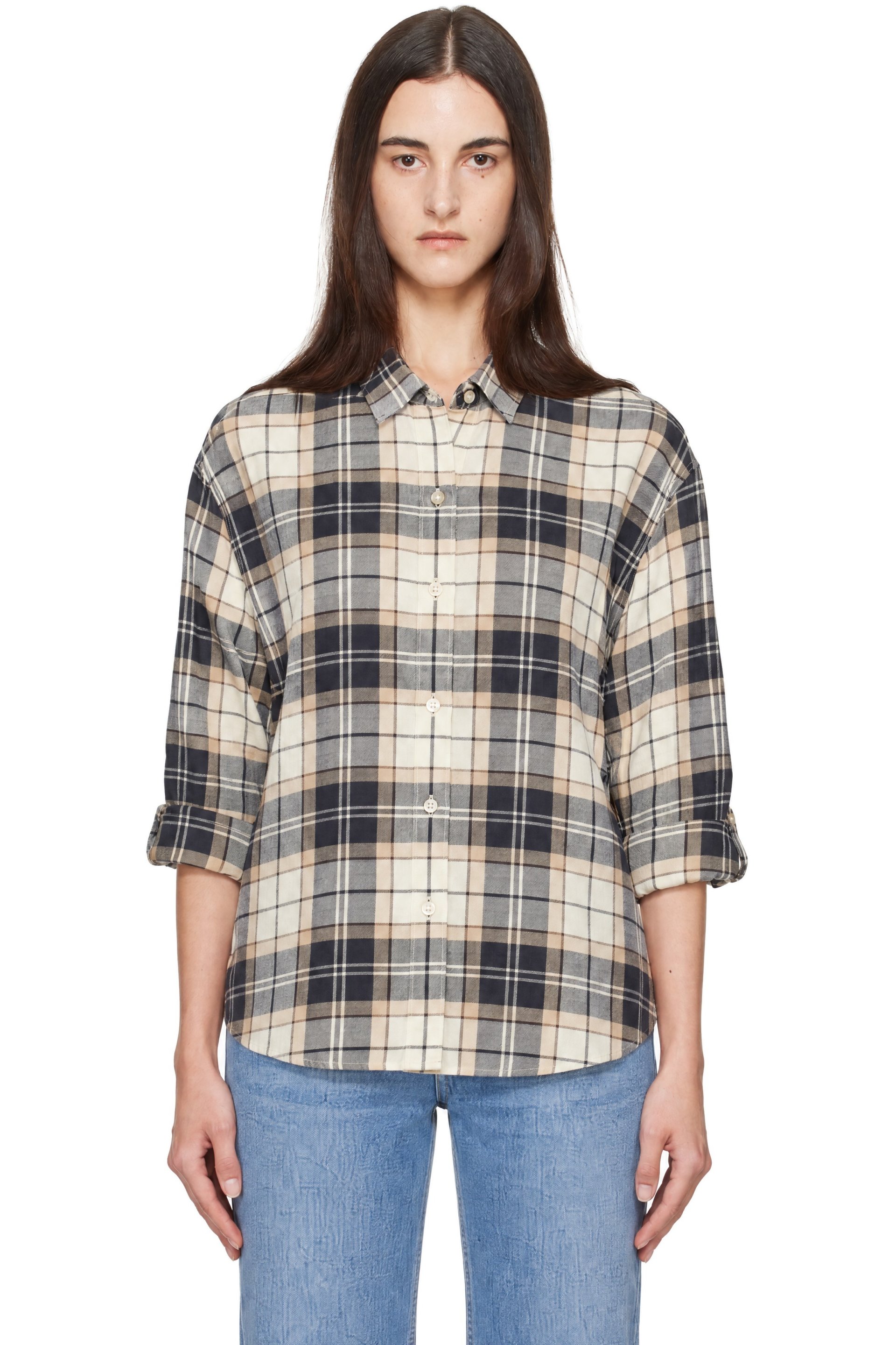 Barbour - Beige & Navy Elishaw Check Shirt